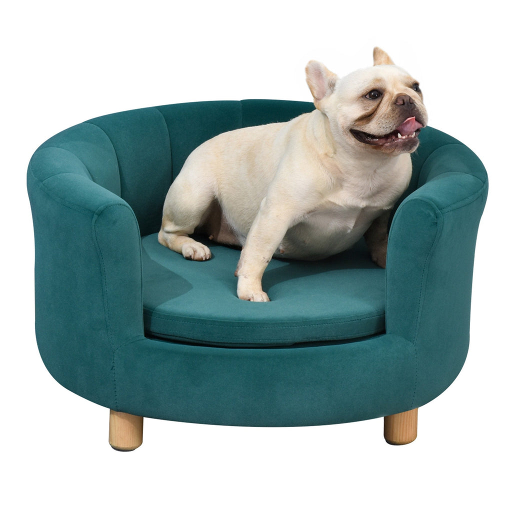 EasyComfort Gepolsterde honden- en kattenbank 65x64x37 cm groen