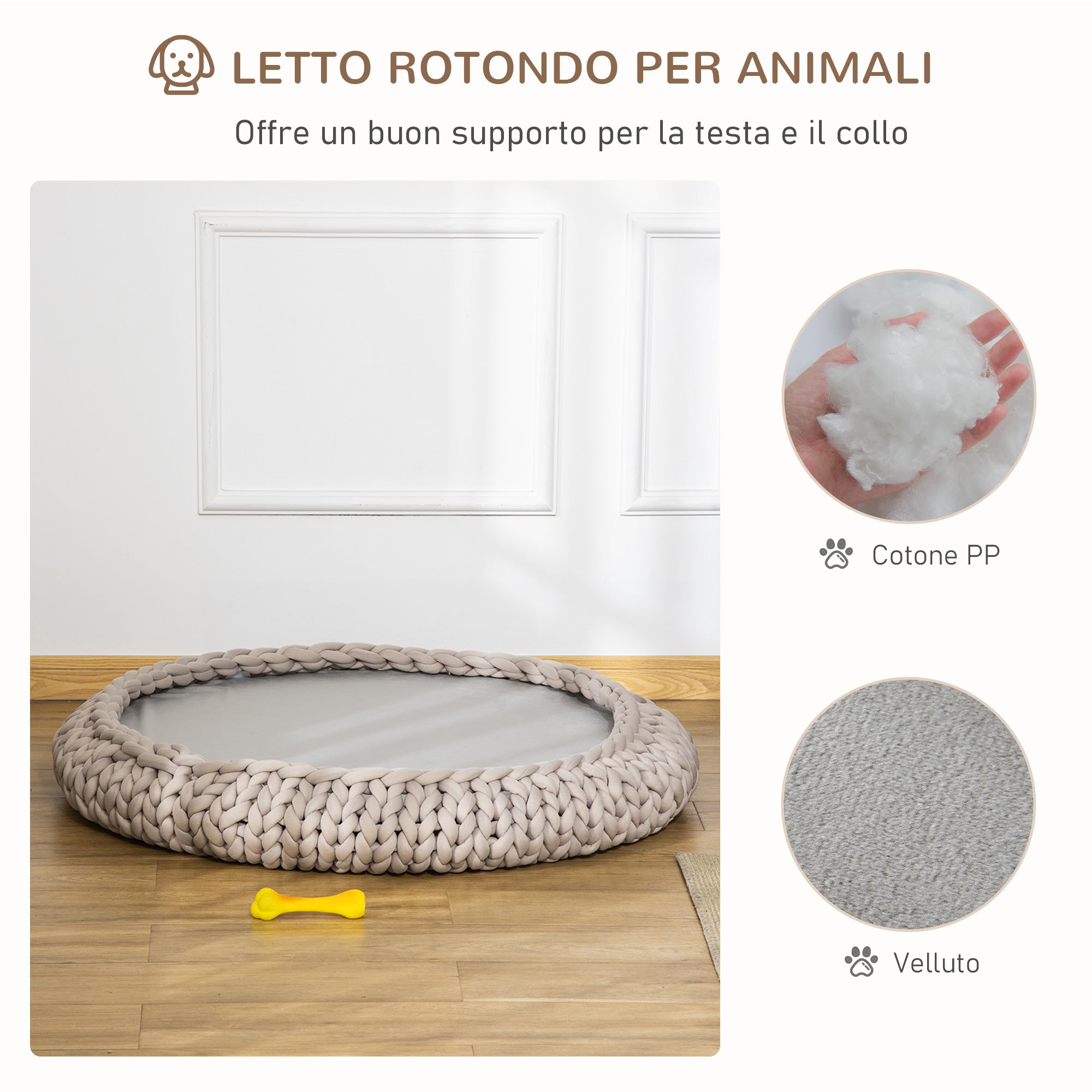 EasyComfort Round honden- en kattenmand Ø93 cm, verhoogd, wasbaar