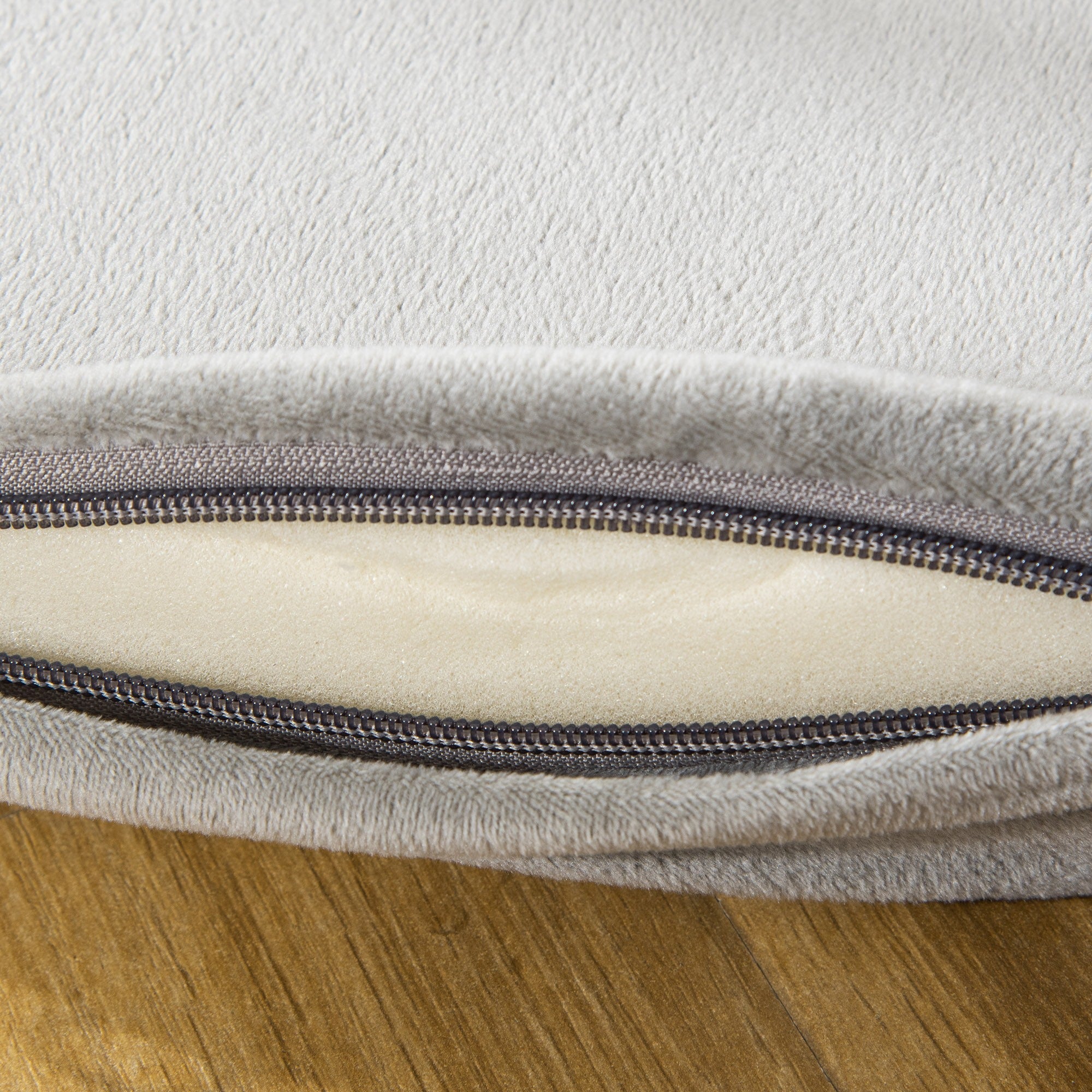 EASYCOMFORT Round Kennel for Dogs and Cats, Raised and Washable in PP Cotton, Padded Cushion, Φ93x15cm, Gray