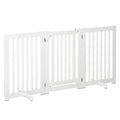 EASYCOMFORT 3-Panel Folding Dog Gate, Central Door with Lock, MDF Structure, 155x76cm White