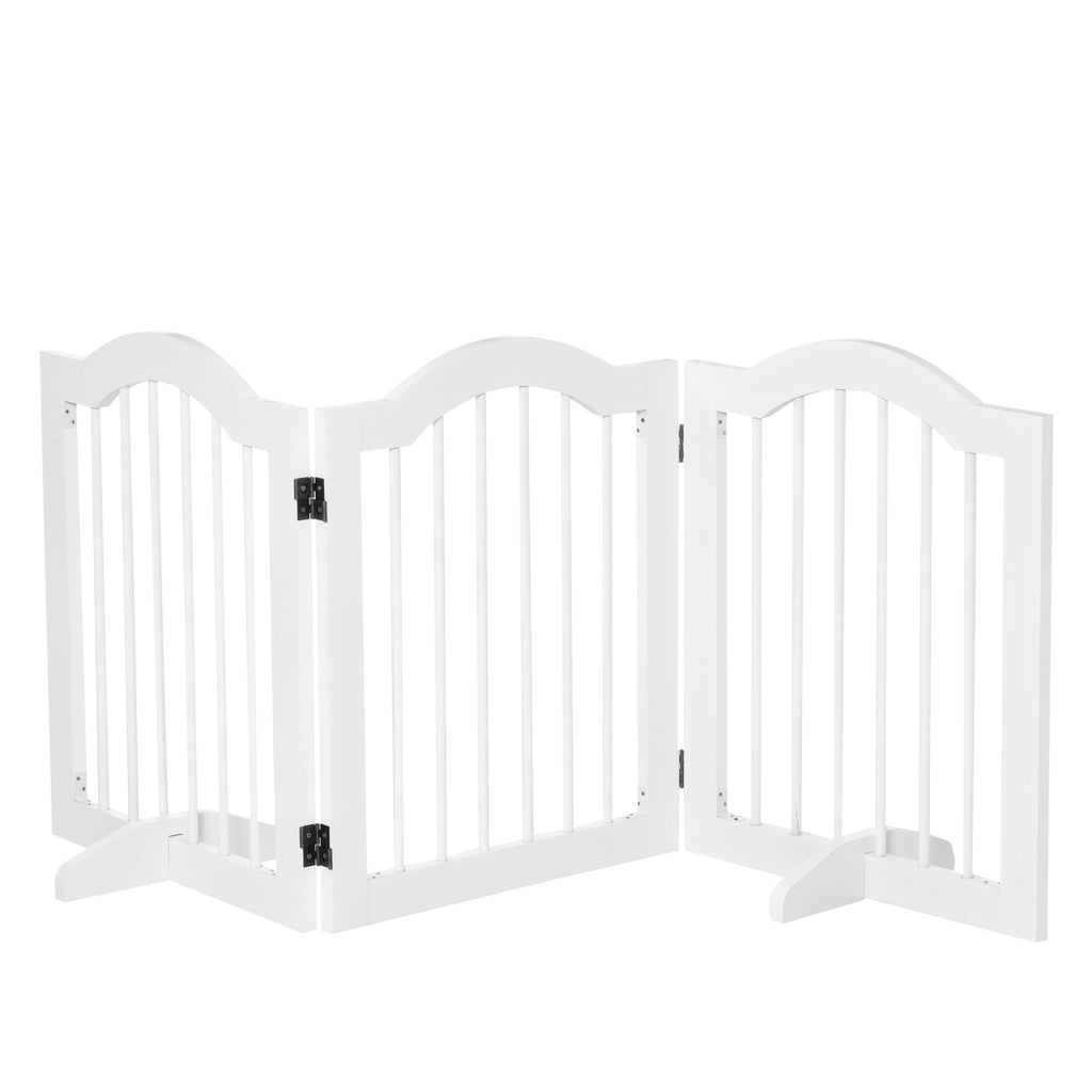 EasyComfort Hondenhek 3-delig hout wit 154.5x29.5x61cm