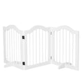 EasyComfort Hondenhek 3-delig hout wit 154.5x29.5x61cm