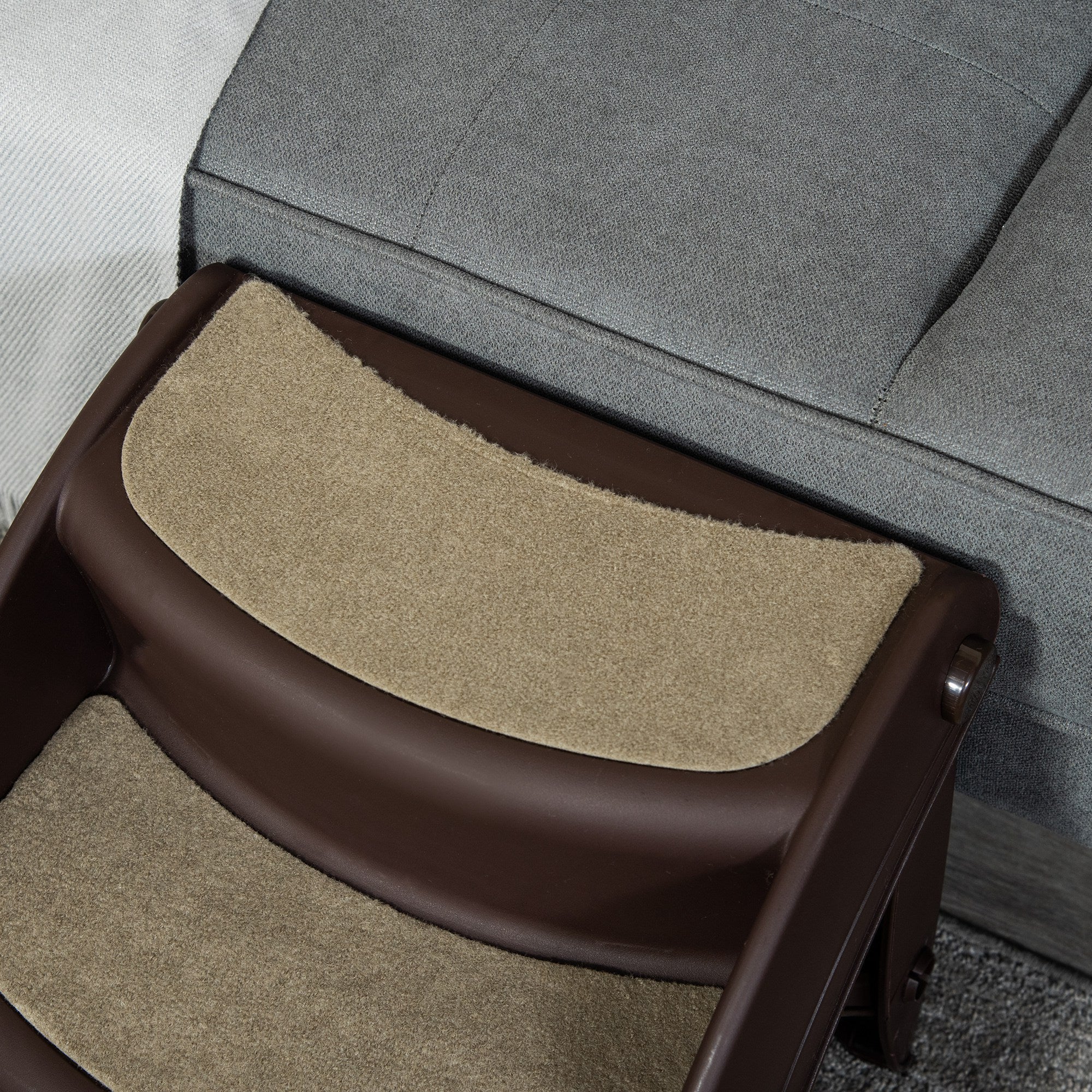 EasyComfort opvouwbare hondentrap 3 treden PP 49x38x38 cm bruin