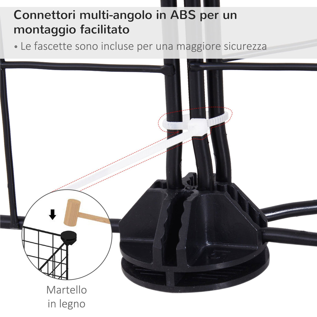 EASYCOMFORT Modular Playpen for Puppies and Small Animals in Metal and PP, 12 Panels of 35x35 cm Black