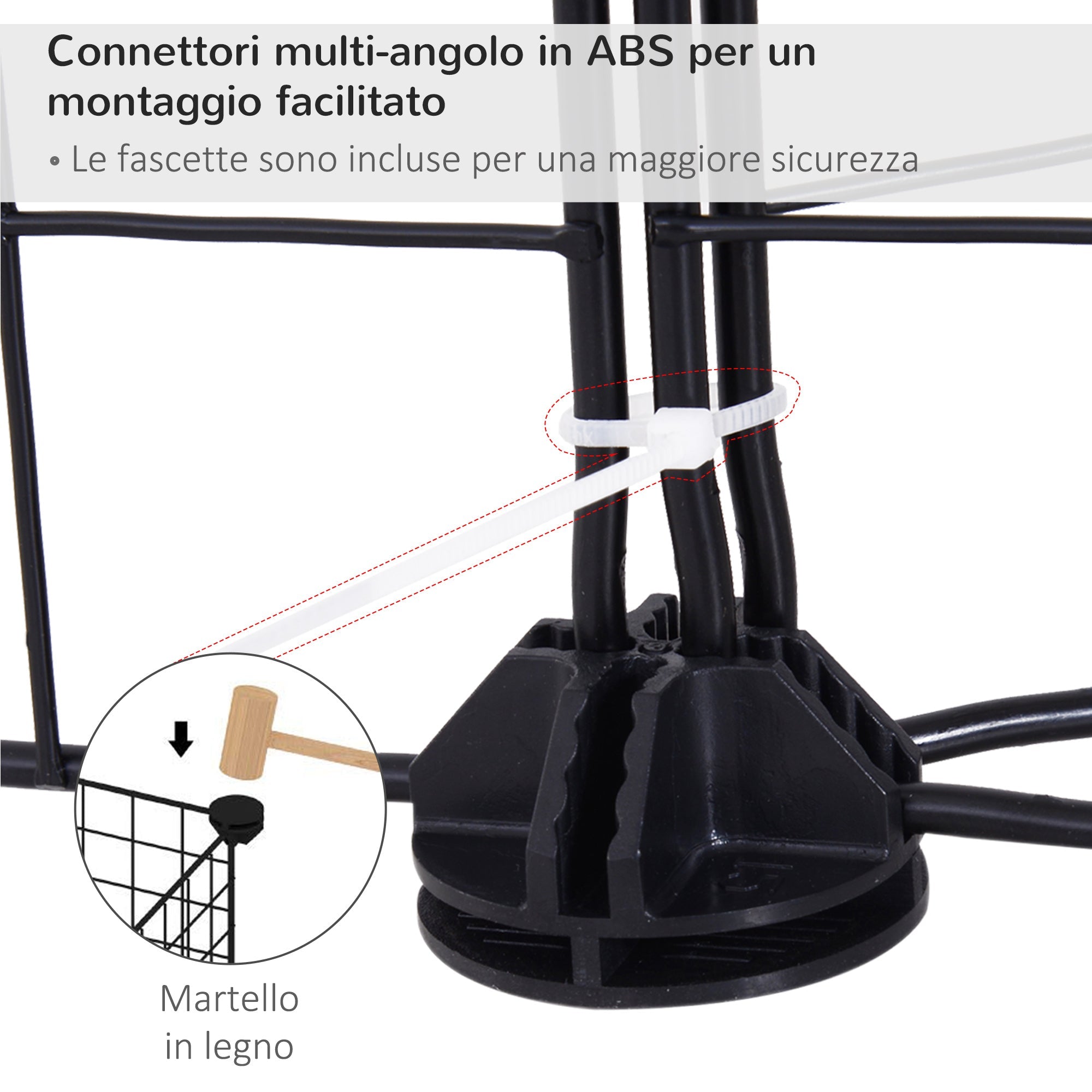EASYCOMFORT Modular Playpen for Puppies and Small Animals in Metal and PP, 12 Panels of 35x35 cm Black