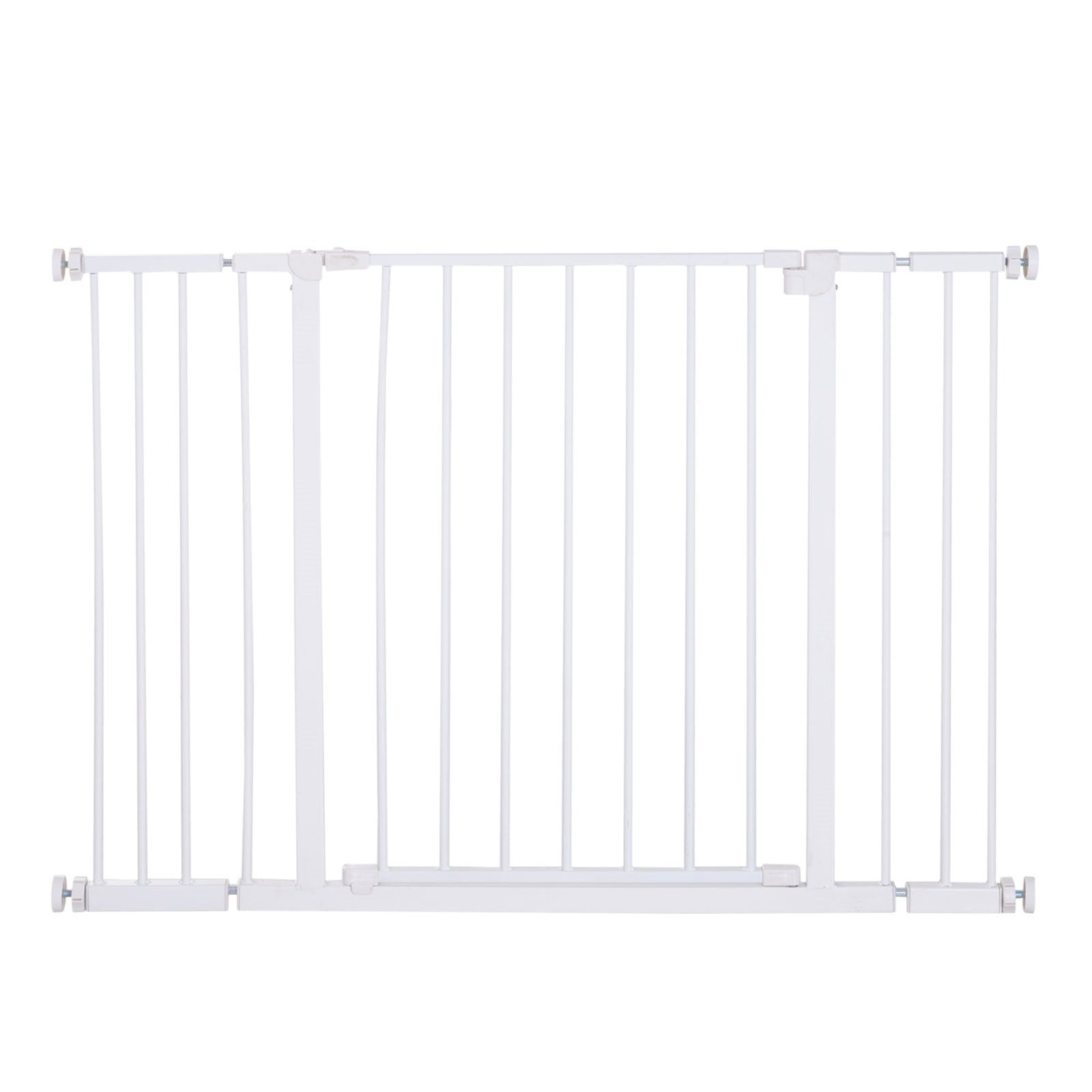 EASYCOMFORT Safety Dog Gate Extendable from 76-107cm Pressure Mounting, Metal and Plastic