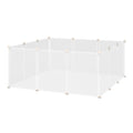 EASYCOMFORT Modular Fence for Rabbits, Puppies and Small Animals in Metal and PP, 12 Panels of 35x45cm White