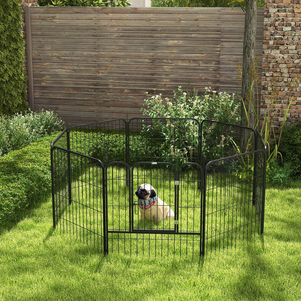 EASYCOMFORT Fence for Dogs and Puppies, Modular Fence for Indoor and Outdoor Dogs in Metal and Steel 8 Panels 79x79cm