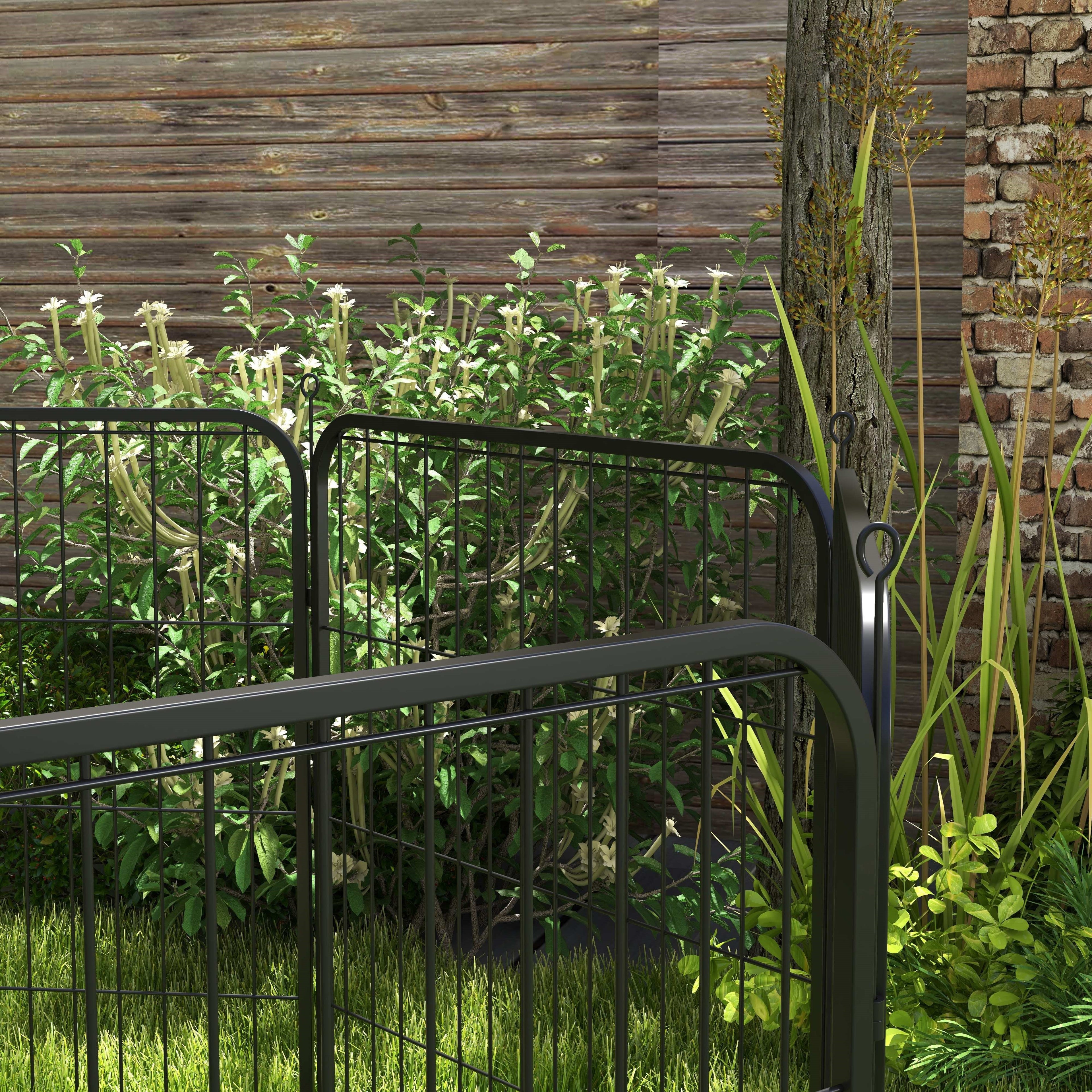EASYCOMFORT Fence for Dogs and Puppies, Modular Fence for Indoor and Outdoor Dogs in Metal and Steel 8 Panels 79x79cm
