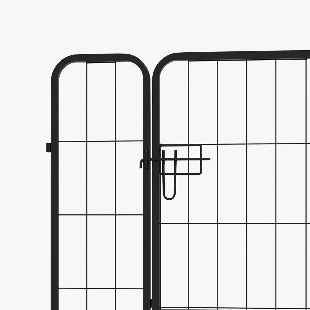EASYCOMFORT Fence for Dogs and Puppies, Modular Fence for Indoor and Outdoor Dogs in Metal and Steel 8 Panels 79x79cm