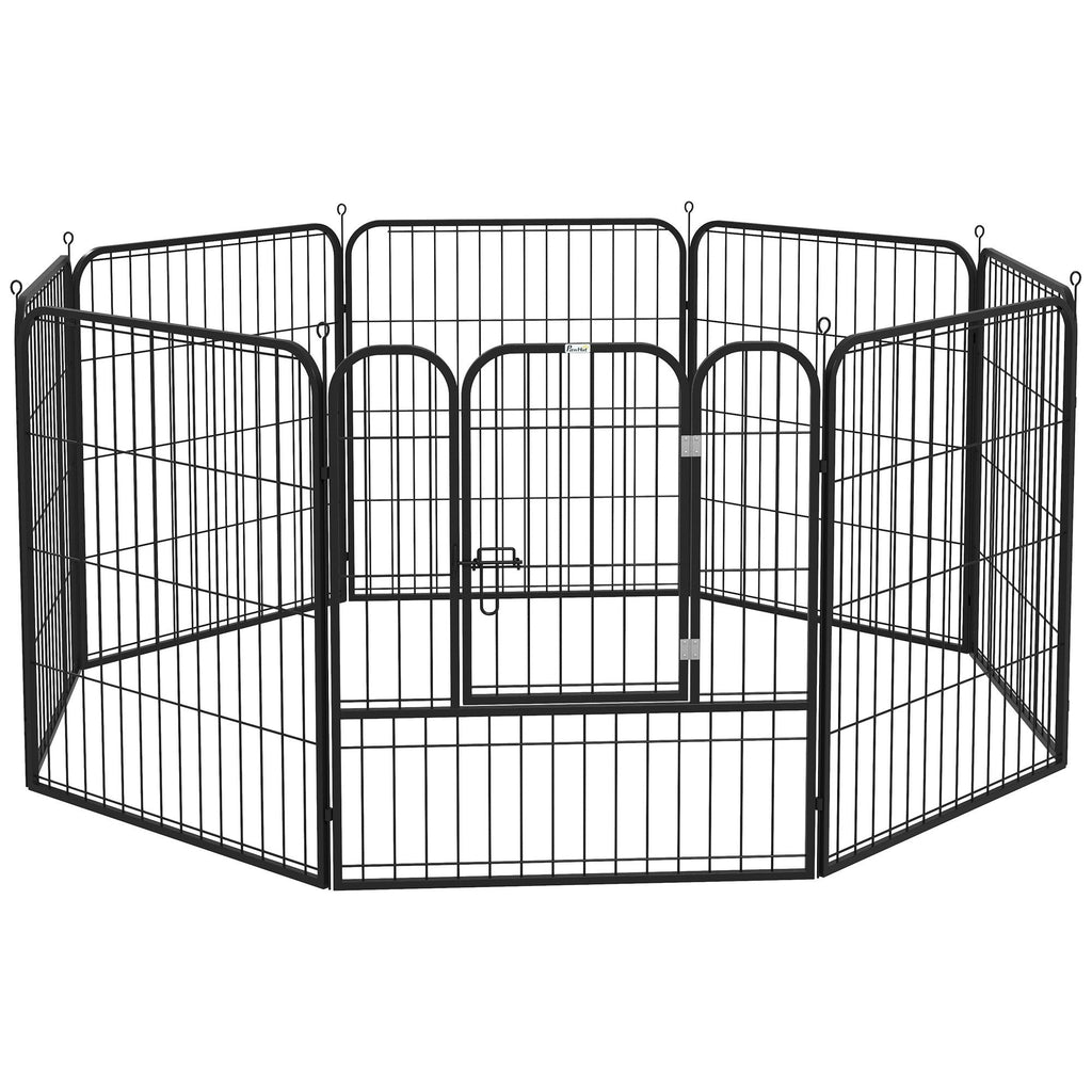 EASYCOMFORT Fence for Dogs and Puppies, Modular Fence for Indoor and Outdoor Dogs in Metal and Steel 8 Panels 79x79cm