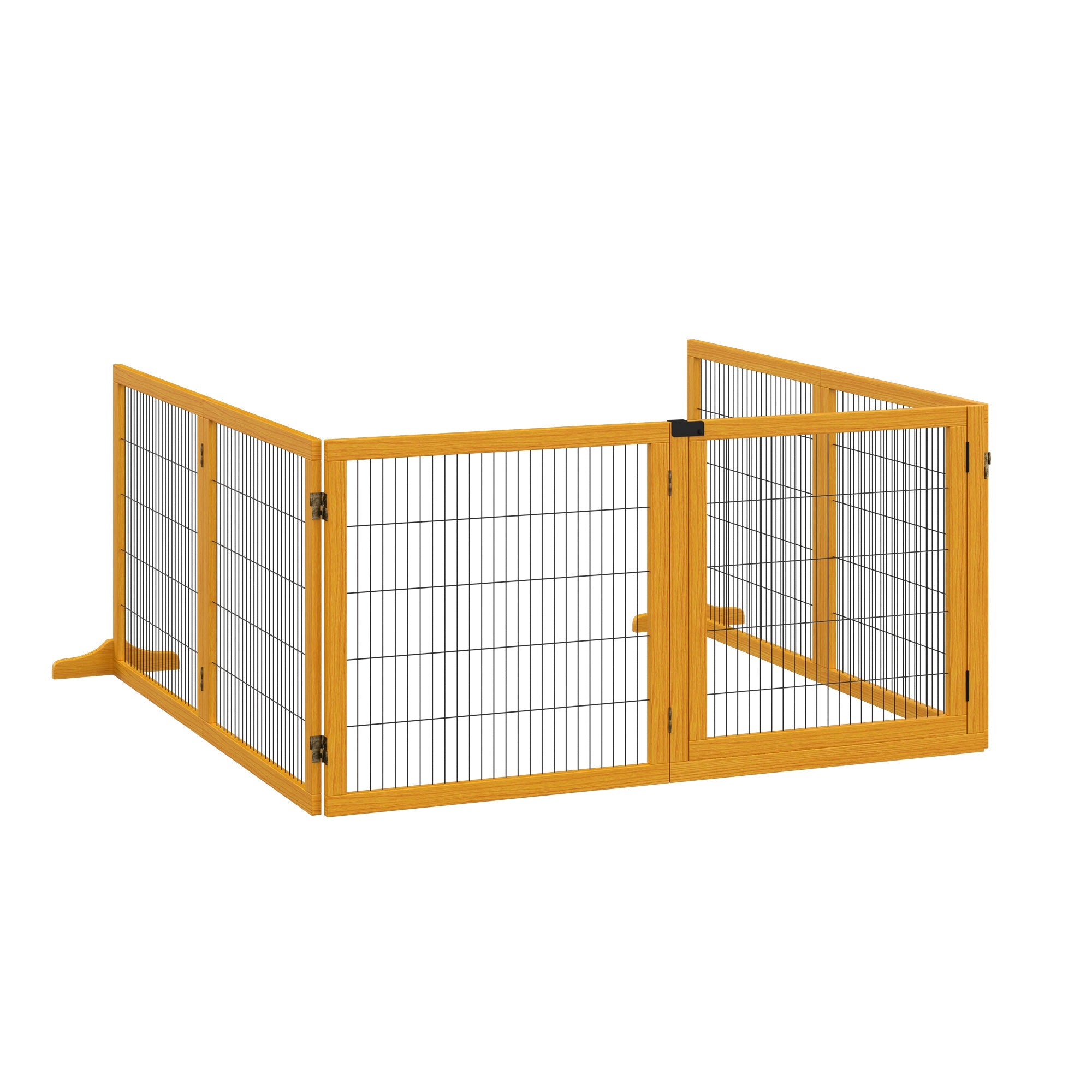 Easycomfort Cancelletto per Cani di Piccola/Media Taglia in Legno e Acciaio with 6 Pannelli Pieghevoli, 432x36x70cm