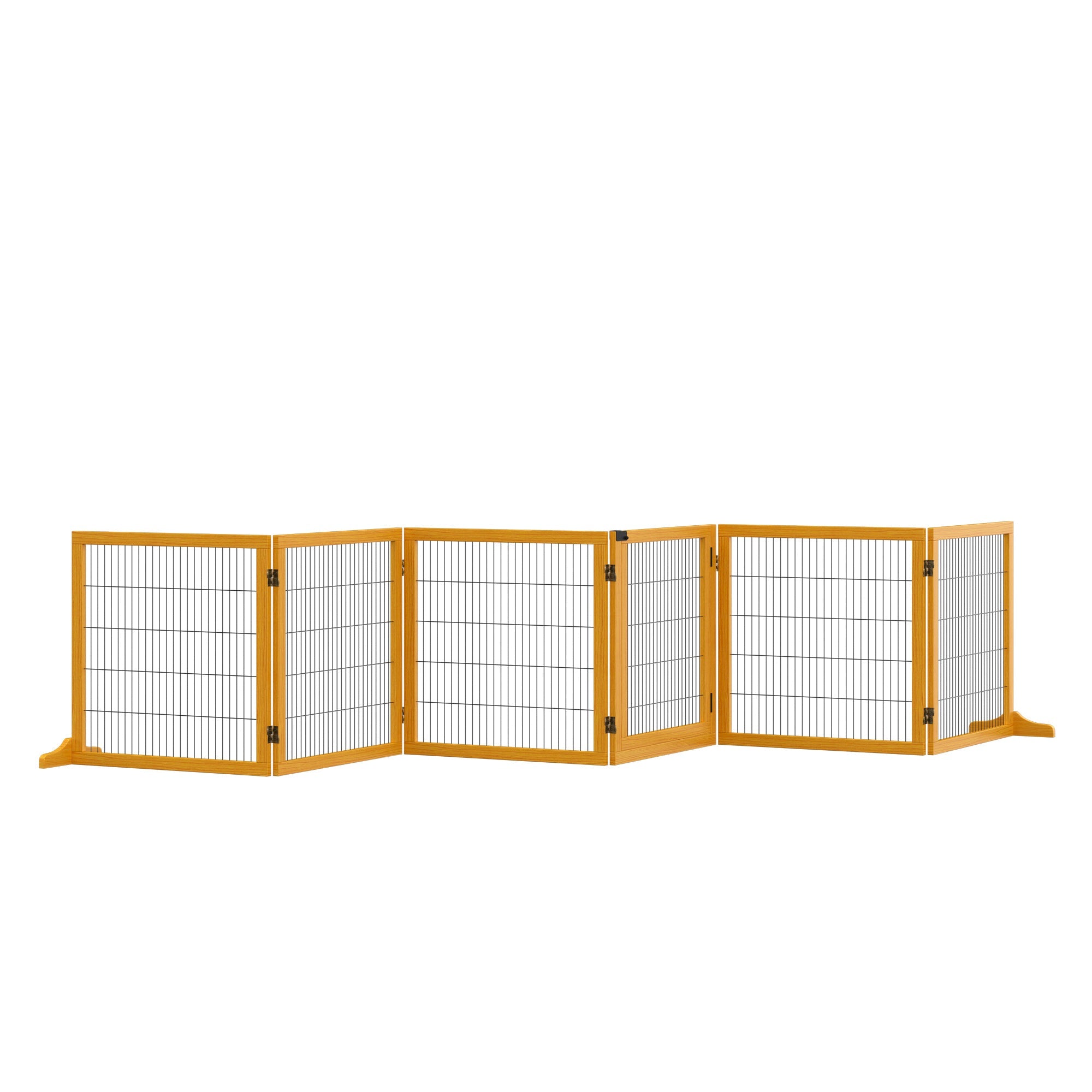 Easycomfort Cancelletto per Cani di Piccola/Media Taglia in Legno e Acciaio with 6 Pannelli Pieghevoli, 432x36x70cm