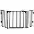Easycomfort Cancellino per Cani Pieghevole in Acciaio with Chiusura Automatica, 202.5x2x76cm, black
