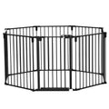 Easycomfort Cancelletto di Sicurezza Pieghevole 8 Sezioni, Cancellino Barriera per Cani in Acciaio, Sistema di Blocco e Chiusura Automatica, black