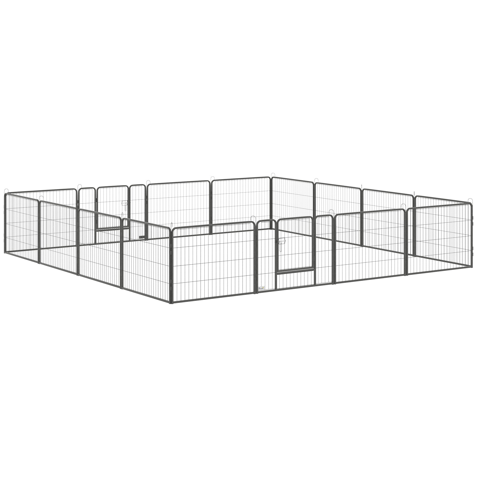 EASYCOMFORT Fence for Dogs and Puppies with 16 Modular Panels and 2 Entrances, 80x1.5x60cm