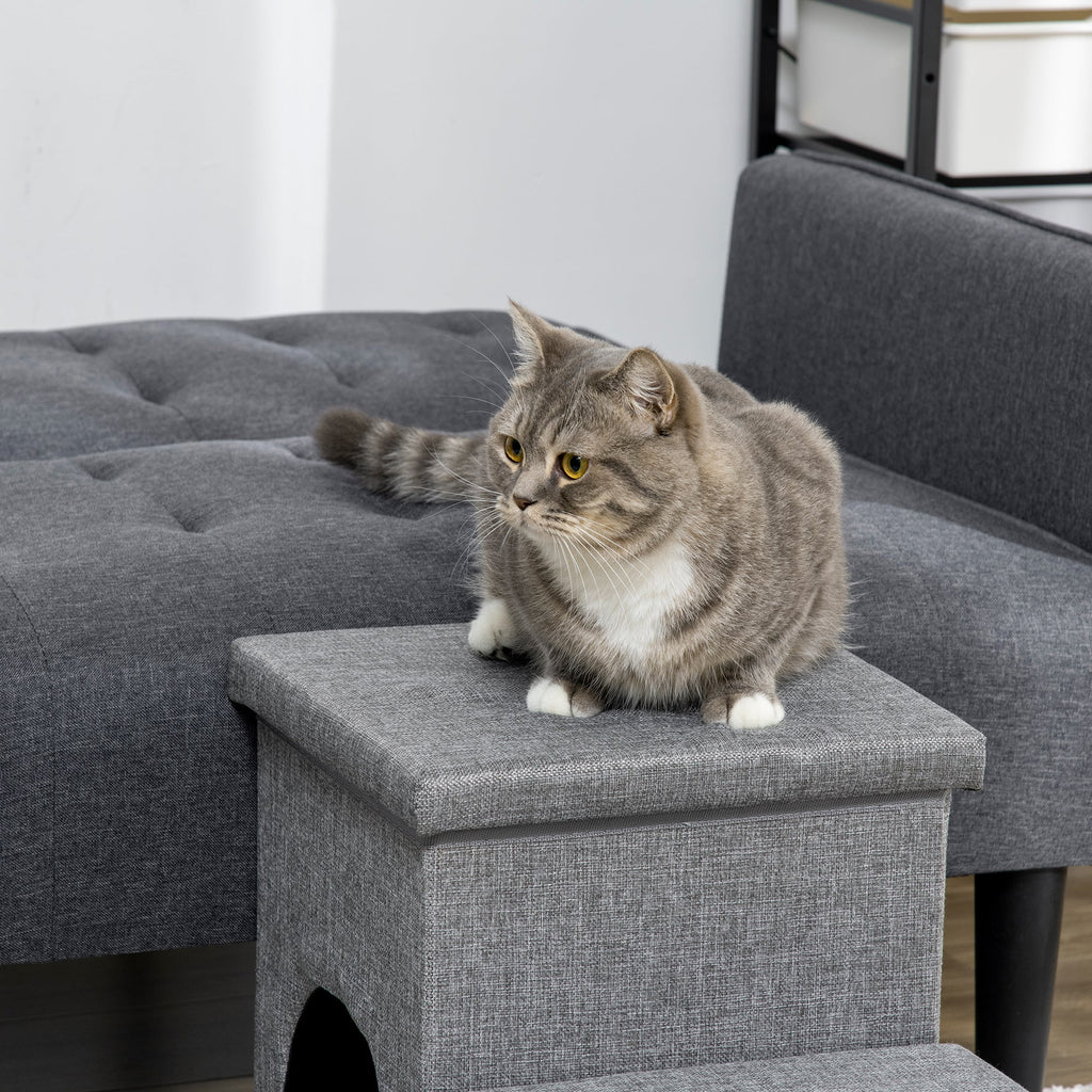 EasyComfort Trap voor honden en katten, 3 treden, max. 10 kg, met huisje en opbergruimte