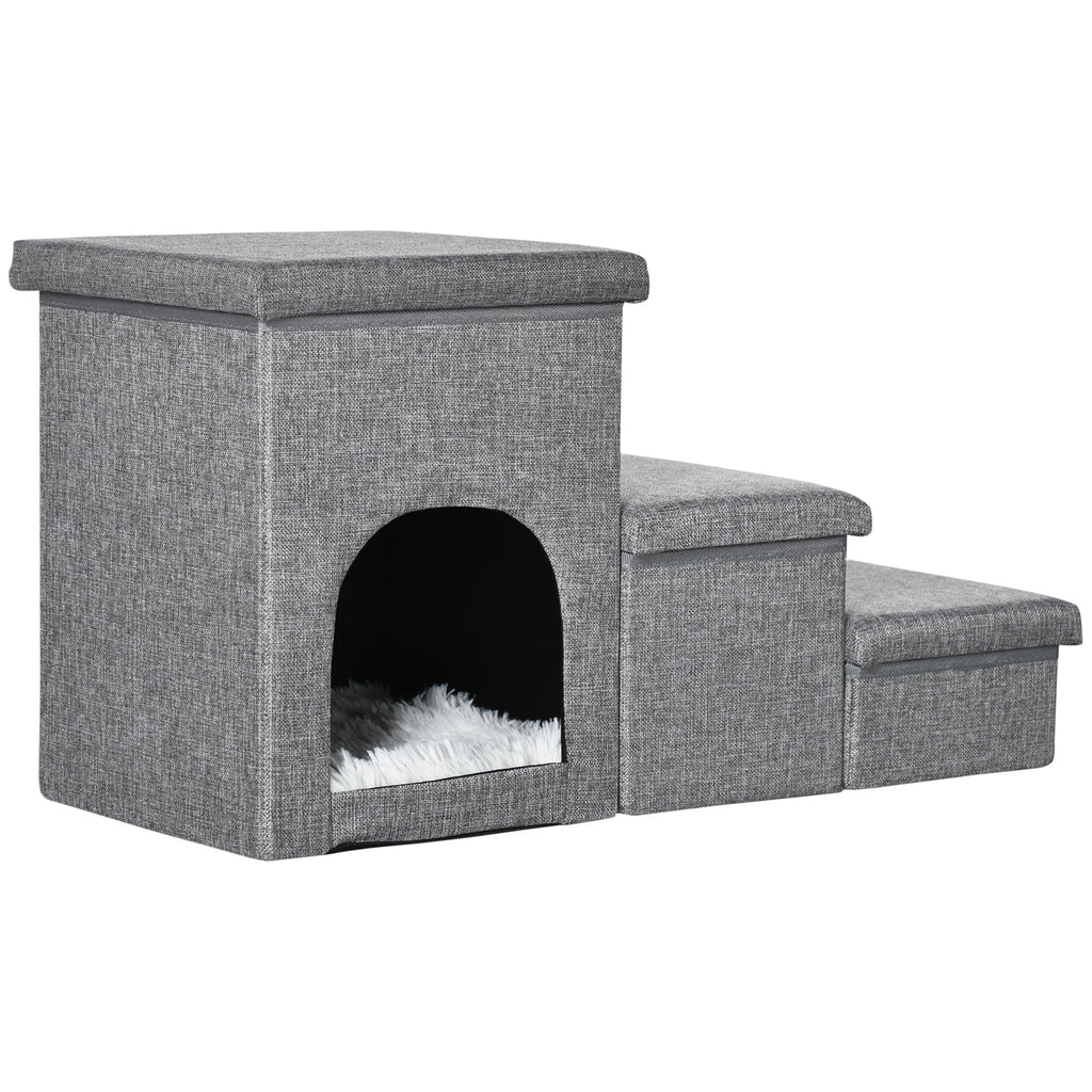 EasyComfort trap voor honden en katten, 3 treden, lichtgrijs