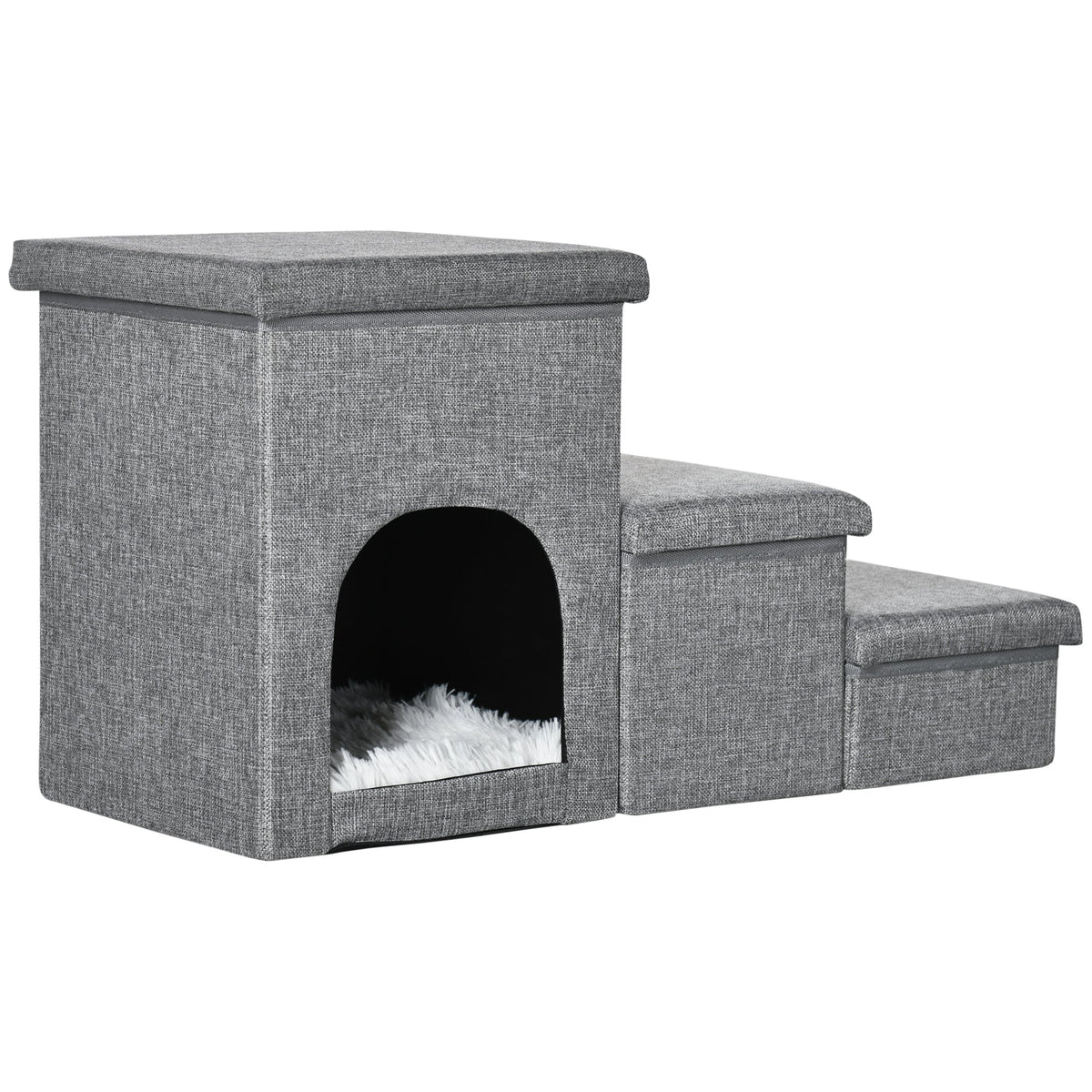 EasyComfort trap voor honden en katten, 3 treden, lichtgrijs