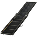 EASYCOMFORT Foldable Anti-Slip Wooden Dog Ramp with Side Handle, 43x165x6.5 cm, Black