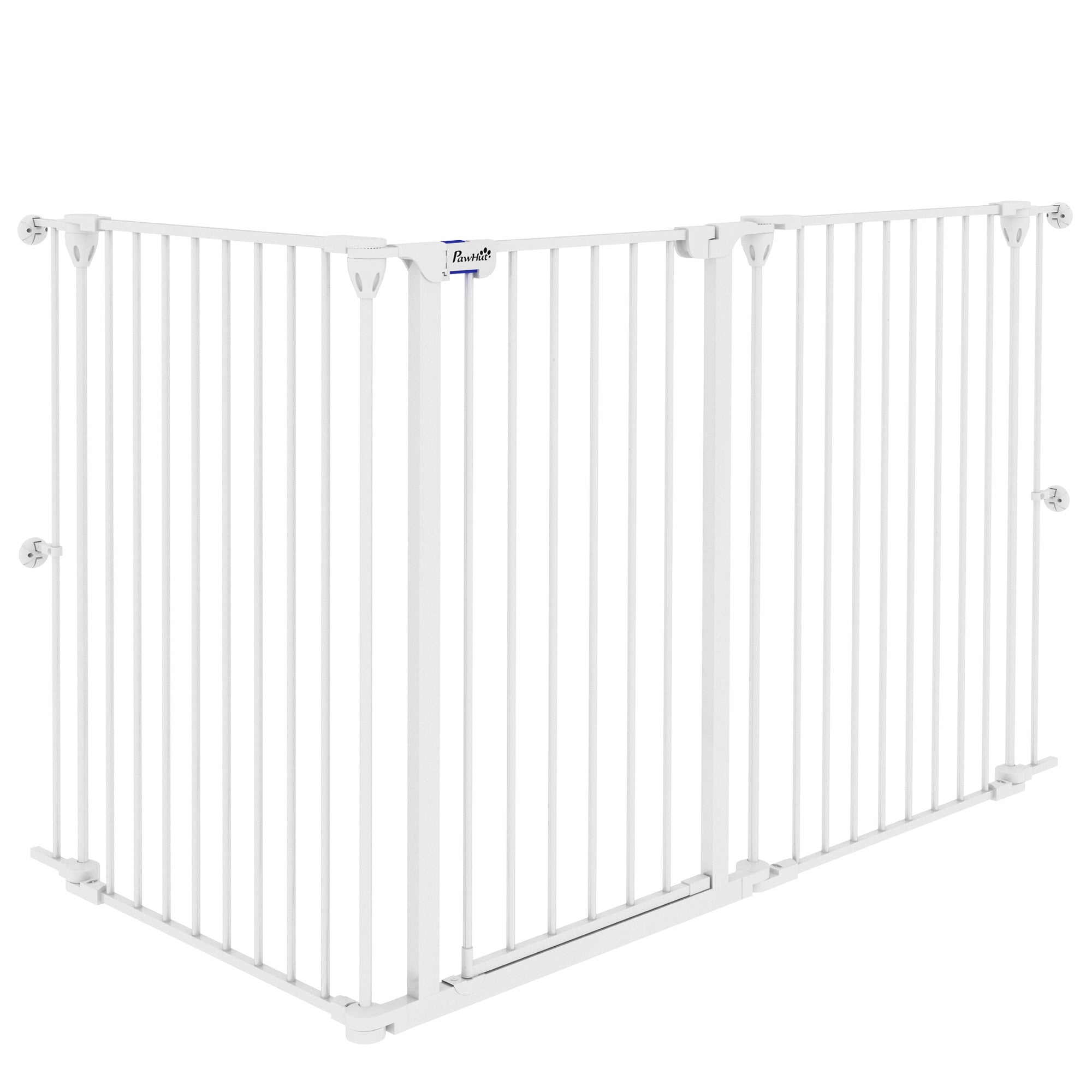 Easycomfort Cancelletto per Cani Taglia Media a 3 Pannelli with Doppio Sistema di Blocco, 206x90cm, white