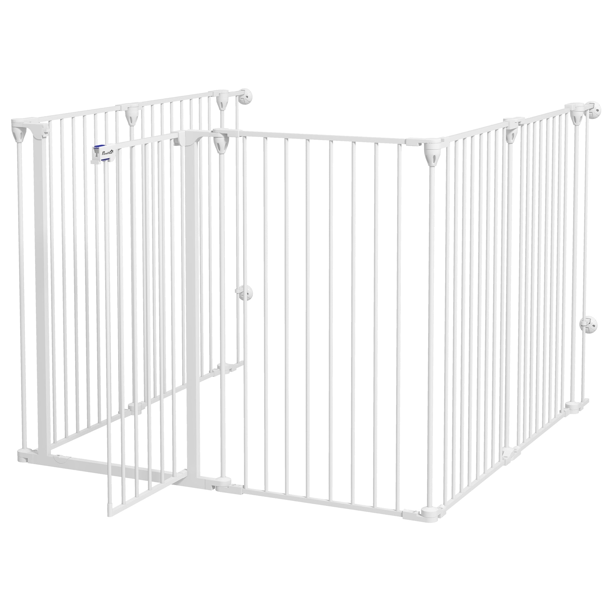 Easycomfort Cancellino per Cani di Taglia Media Pieghevole a 6 Pannelli, in Acciaio e Plastica, 123x102x100 cm, white