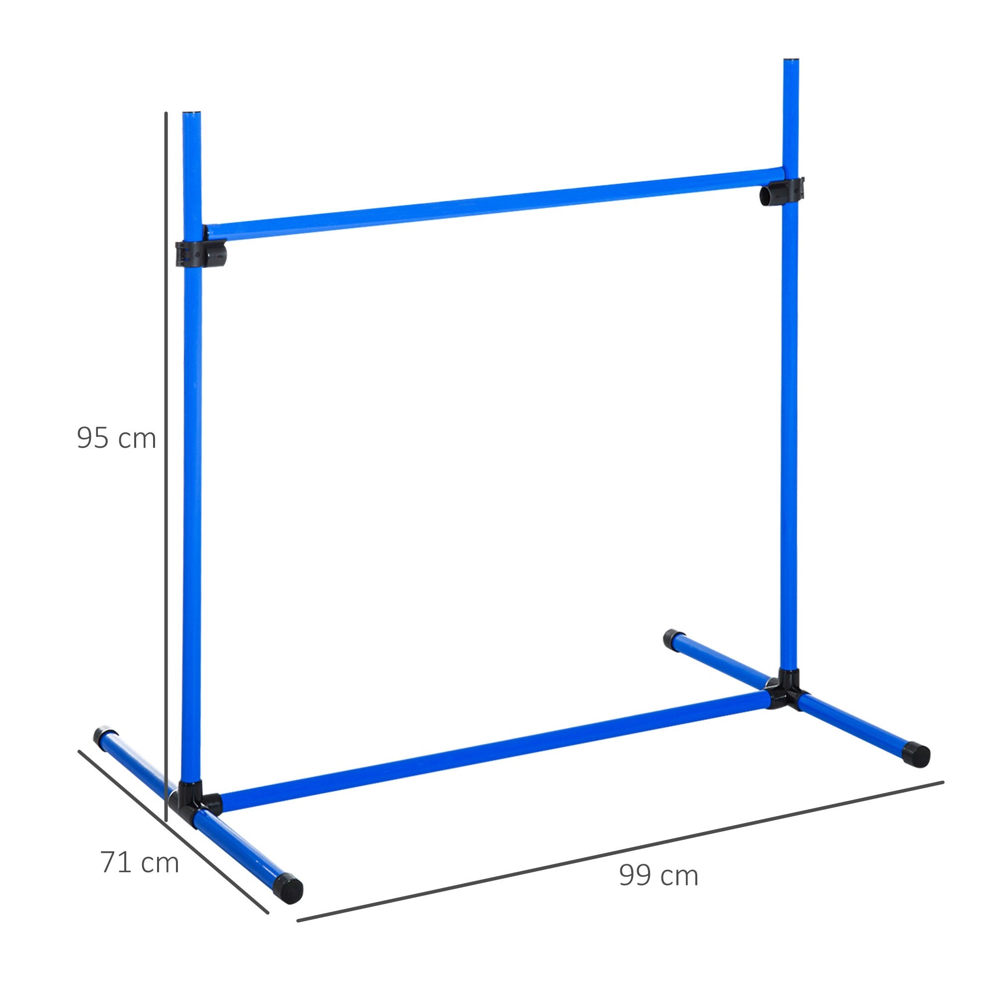 EASYCOMFORT Set of 4 Dog Agility Obstacles for Dog Training with Adjustable Height with Carrying Bag Included, 99x65x94cm, Blue