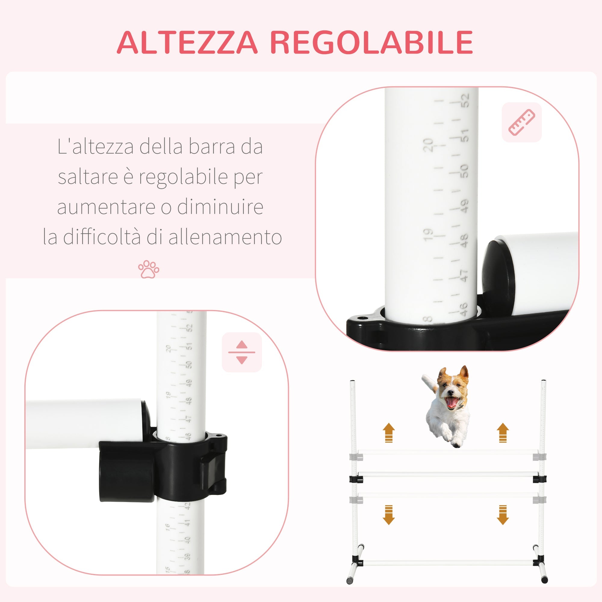 EasyComfort agility-hindernisset voor honden – set van 4 met draagtas