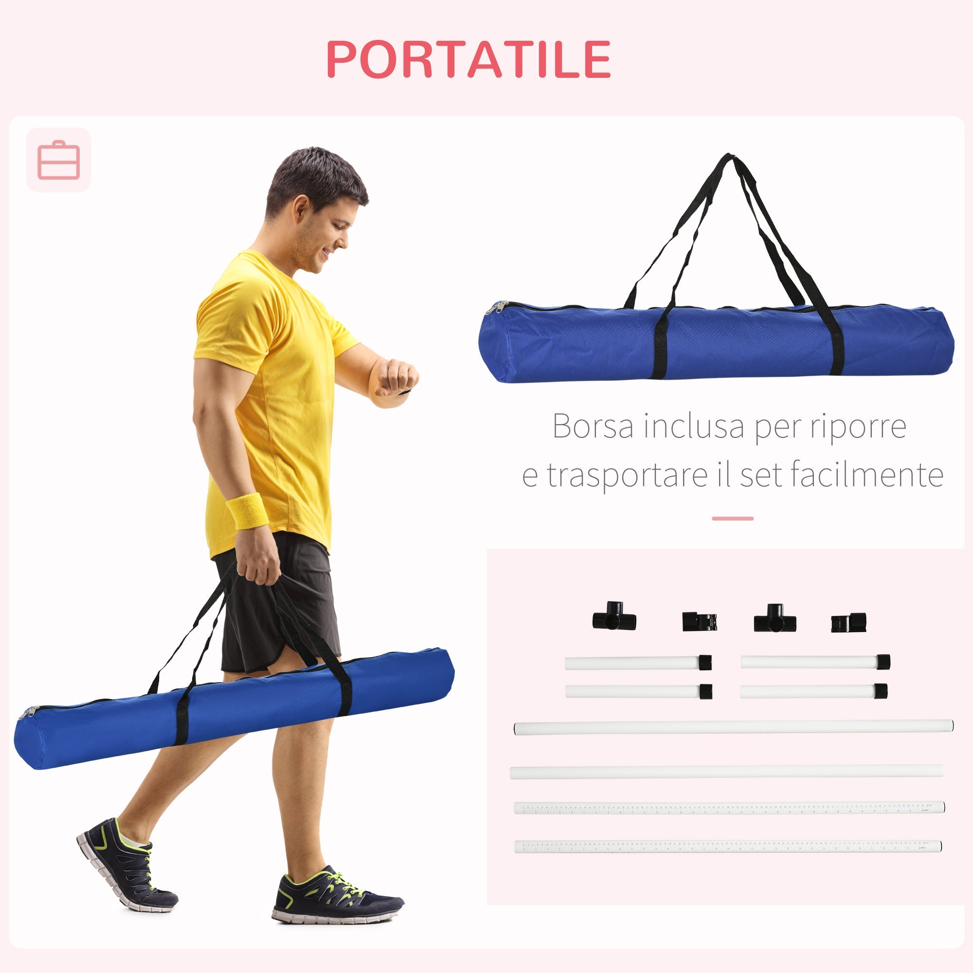 EasyComfort agility-hindernisset voor honden – set van 4 met draagtas