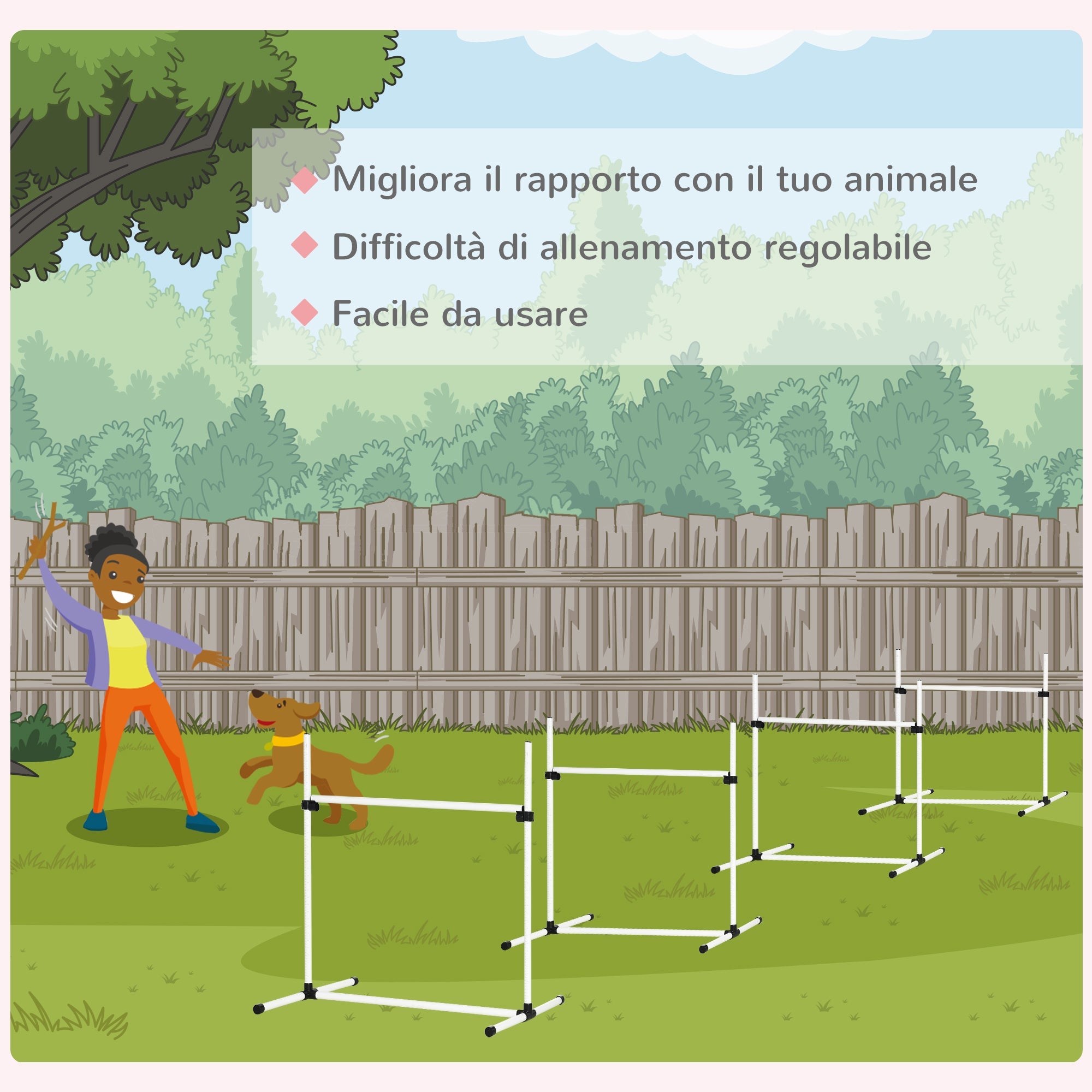 EasyComfort agility-hindernisset voor honden – set van 4 met draagtas