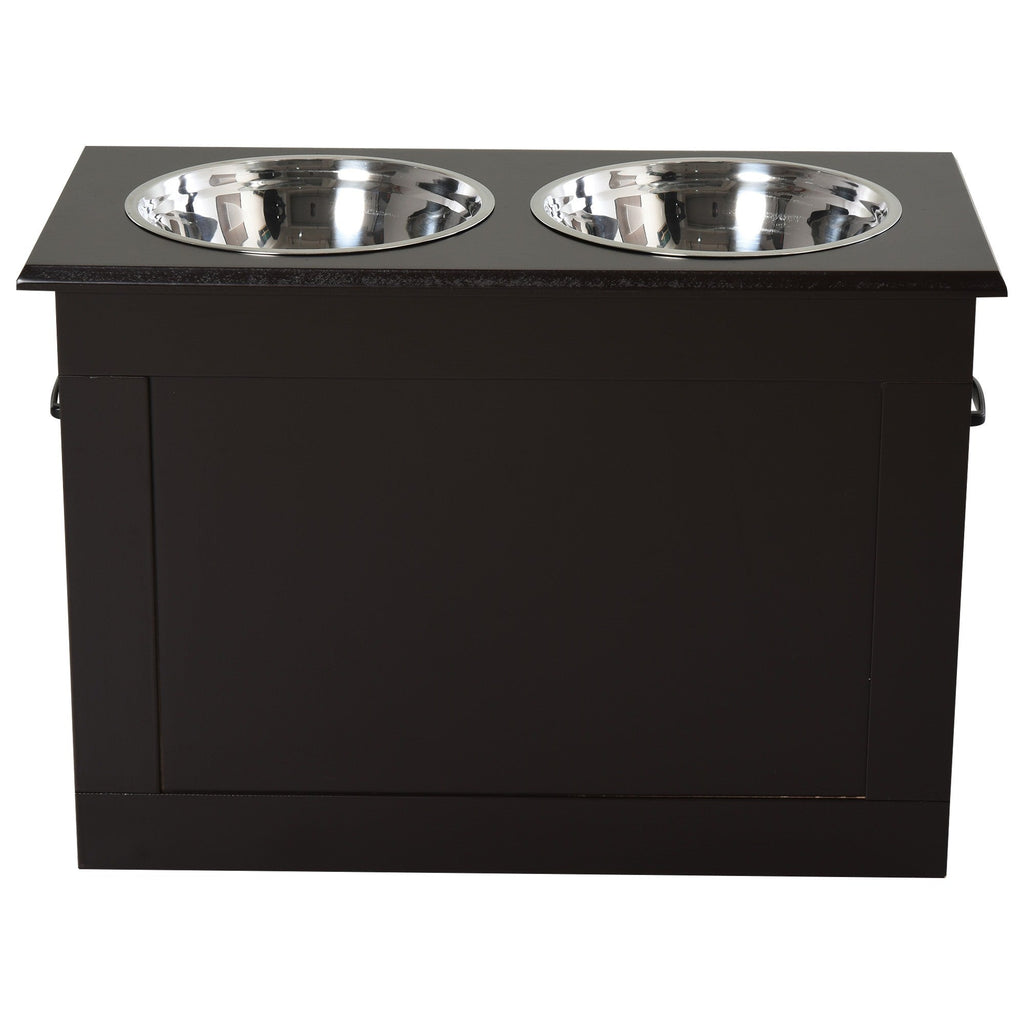 EASYCOMFORT Raised bowl holder for medium-large dogs with 2 bowls of Φ24cm in stainless steel, 60x30x41cm