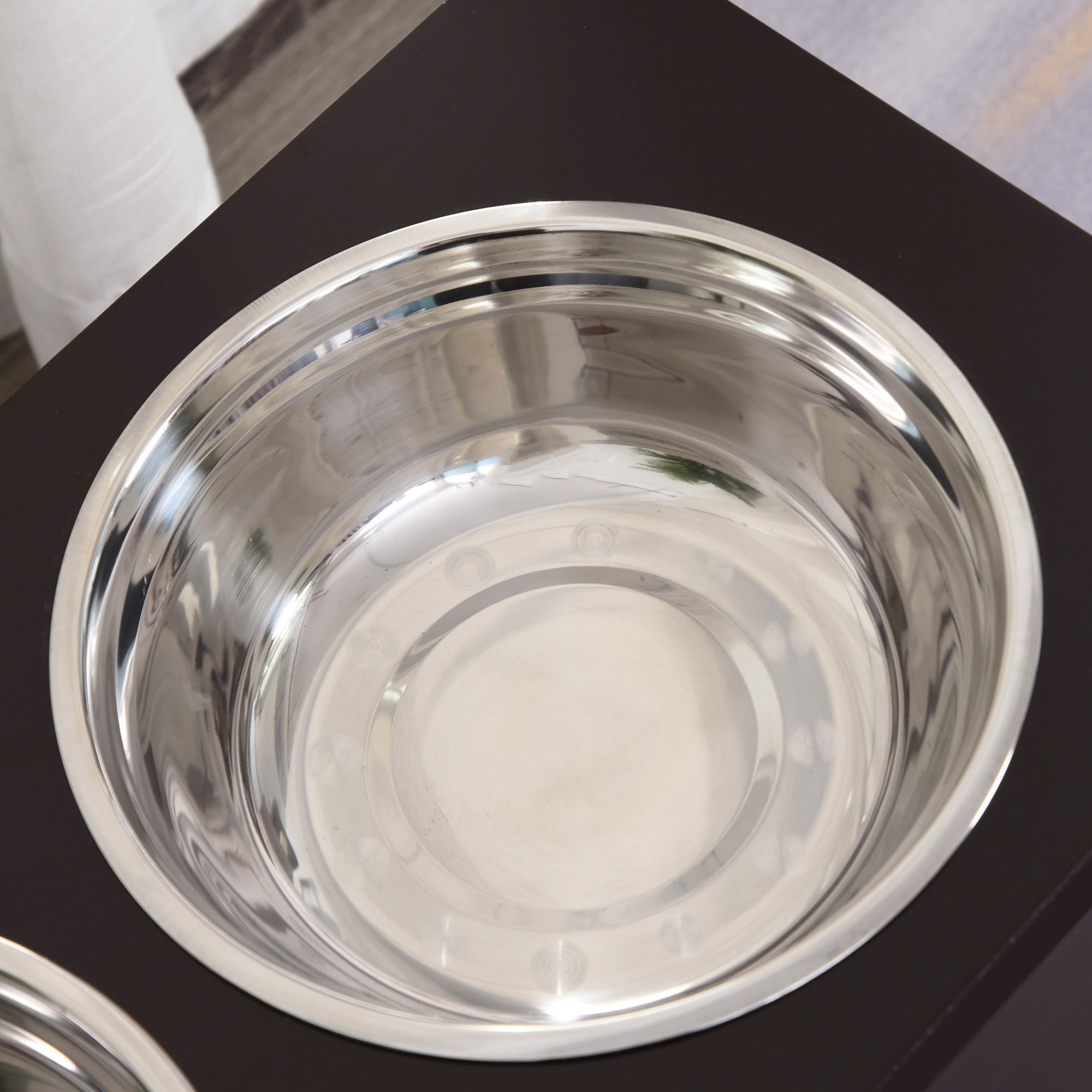 EASYCOMFORT Raised bowl holder for medium-large dogs with 2 bowls of Φ24cm in stainless steel, 60x30x41cm