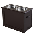 EASYCOMFORT Raised bowl holder for medium-large dogs with 2 bowls of Φ24cm in stainless steel, 60x30x41cm