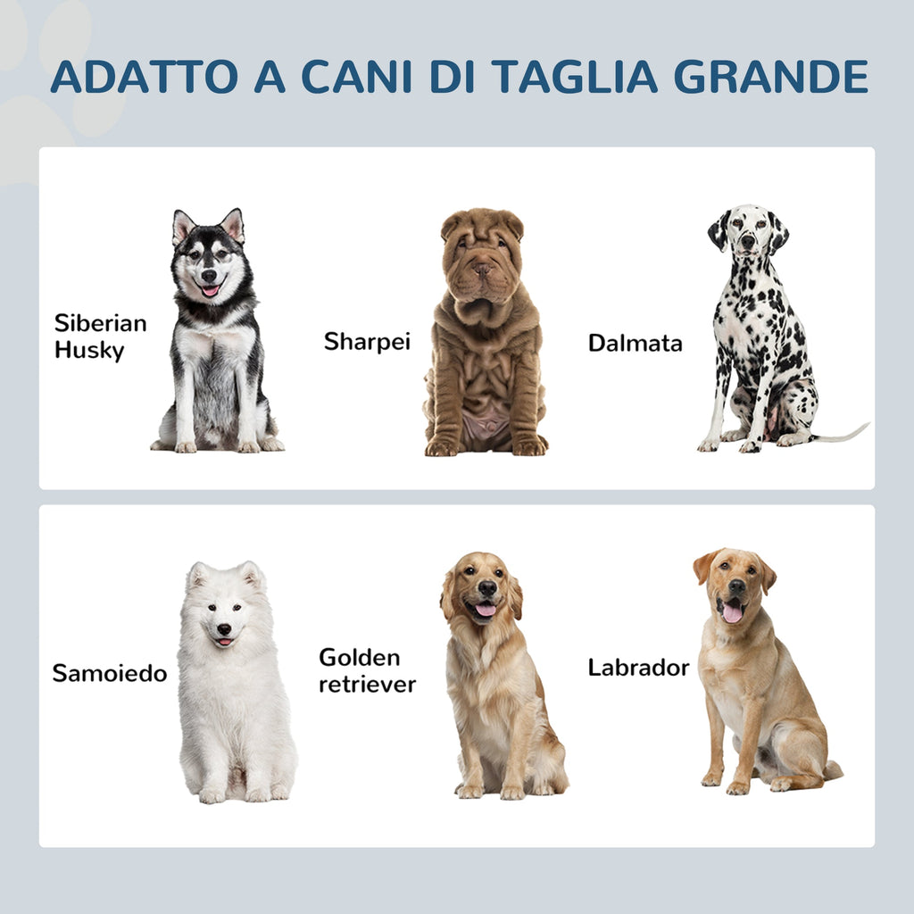 EASYCOMFORT Raised Dog Bowls in Stainless Steel and Wood with Drawer, 60x30x36cm, White and Gray