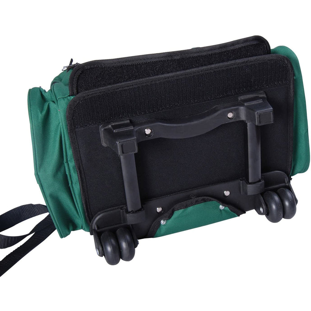 EASYCOMFORT 2 in 1 Backpack Carrier for Dogs and Cats with Side Pockets, Telescopic Handle and Wheels, 42x25x55cm, Green