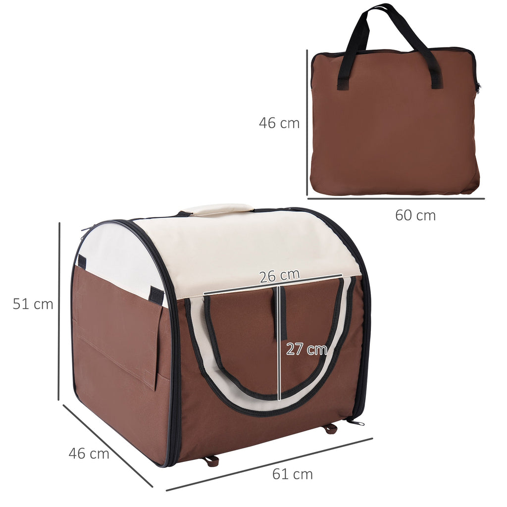 EasyComfort Vouwbare draagkooi voor honden en katten 61x46x51 cm, koffiekleur