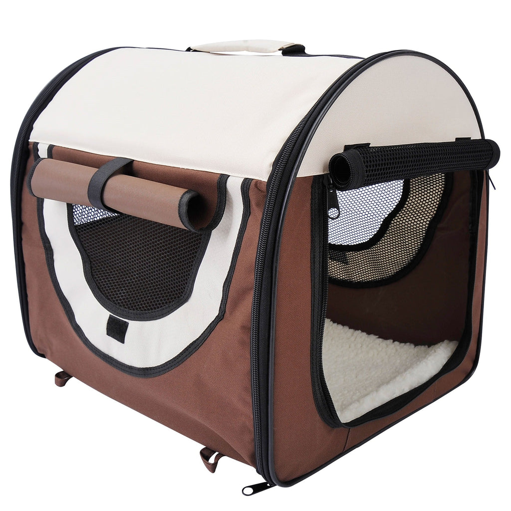 EasyComfort vouwbare draagkooi voor honden en katten 61x46x51 cm koffiekleur