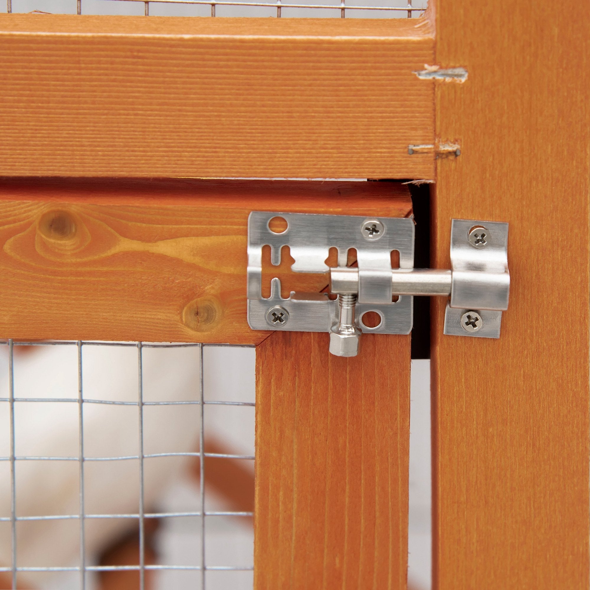 EasyComfort Gabbia per Uccelli Alta 165cm in Legno da Esterno with 2 Porte e Vassoio Estraibile, Arancione