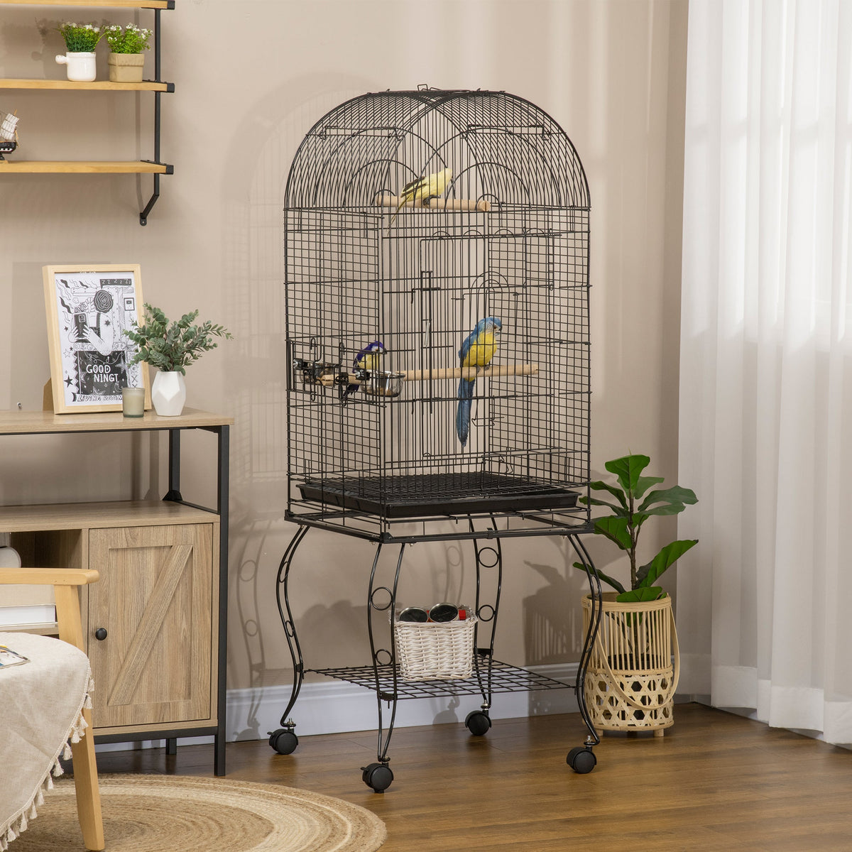 EasyComfort Vogelkooi met wielen 51x51x153 cm