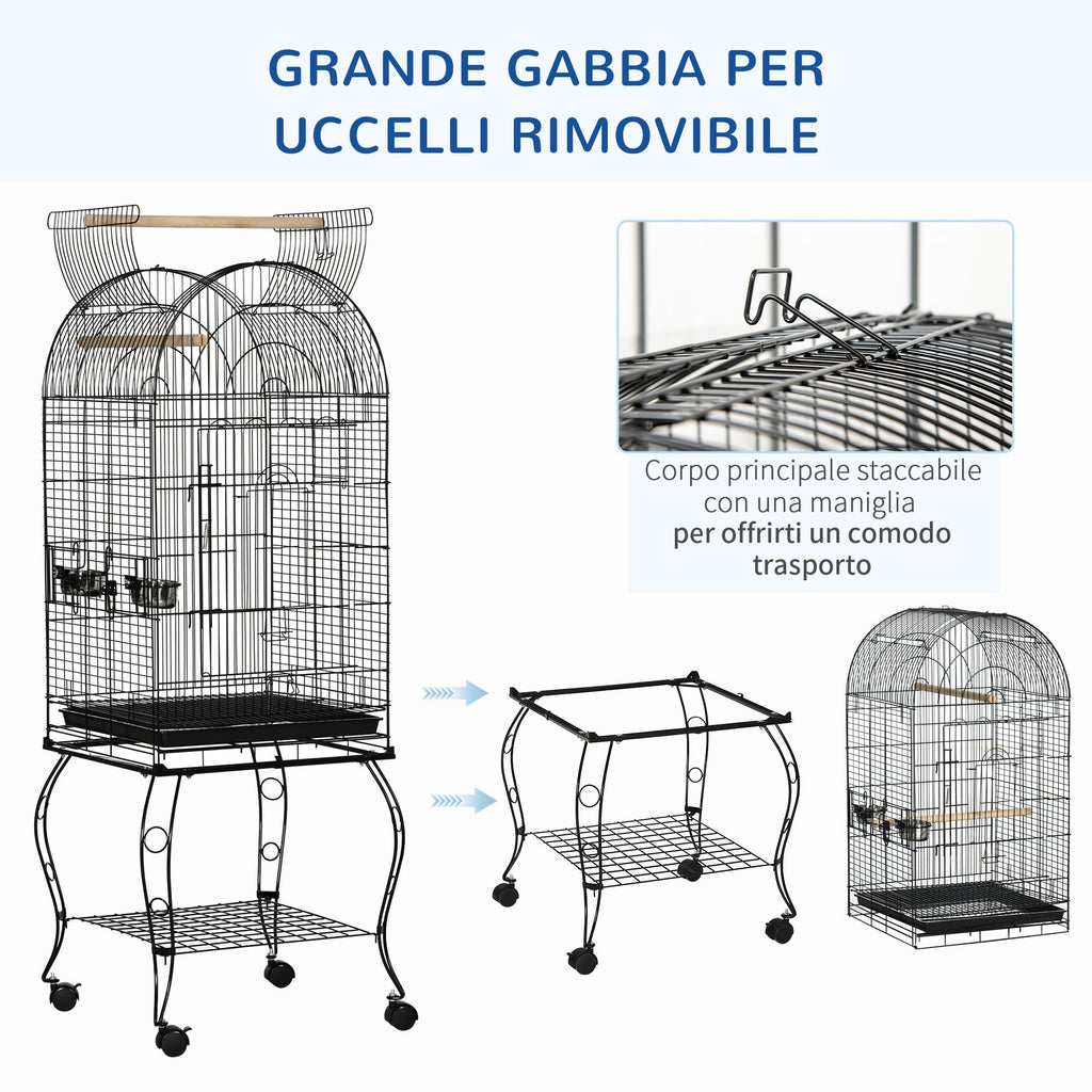 EasyComfort Vogelkooi met wielen 51x51x153 cm