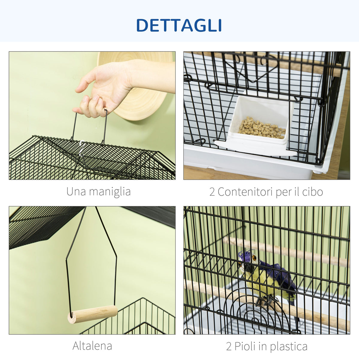EasyComfort Vogelkooi met handvat 50.5 x 41 x 63 cm, wit
