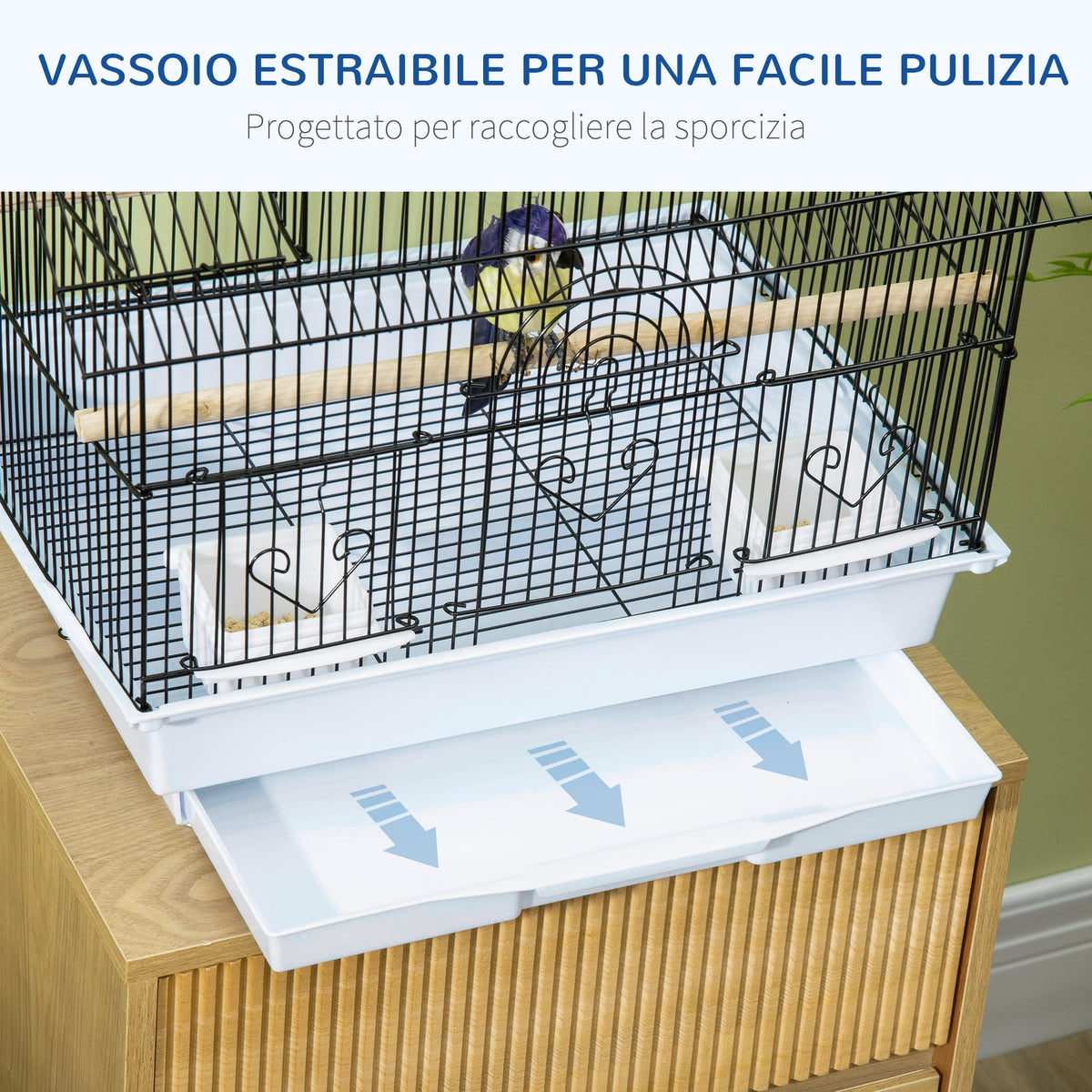 EasyComfort Vogelkooi met handvat 50.5 x 41 x 63 cm, wit