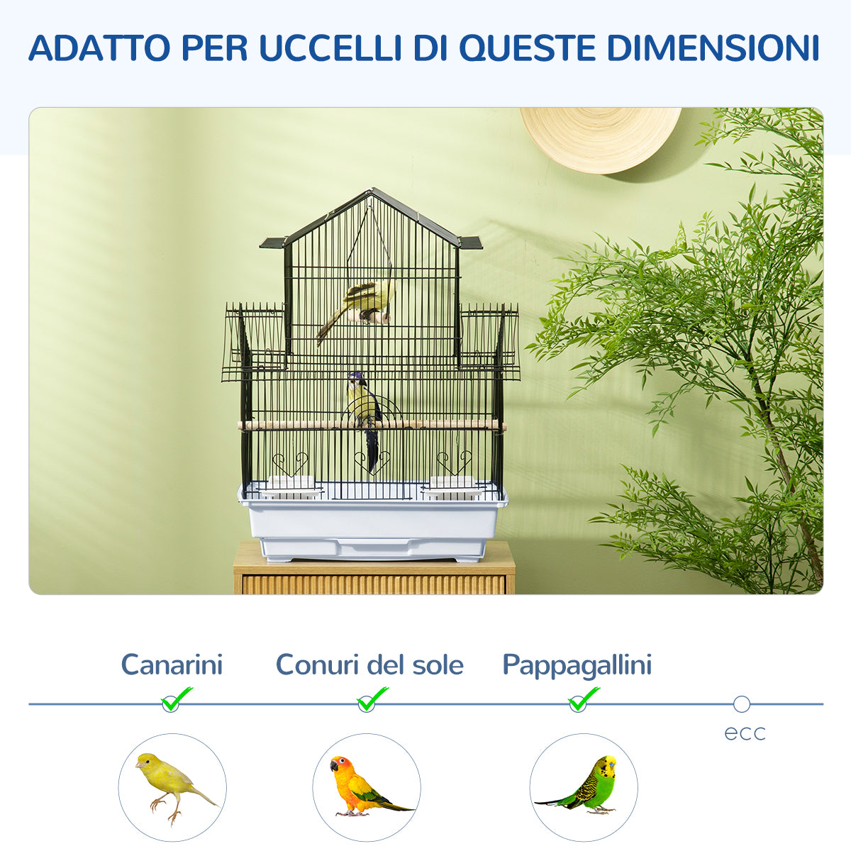 EasyComfort Vogelkooi met handvat 50.5 x 41 x 63 cm, wit