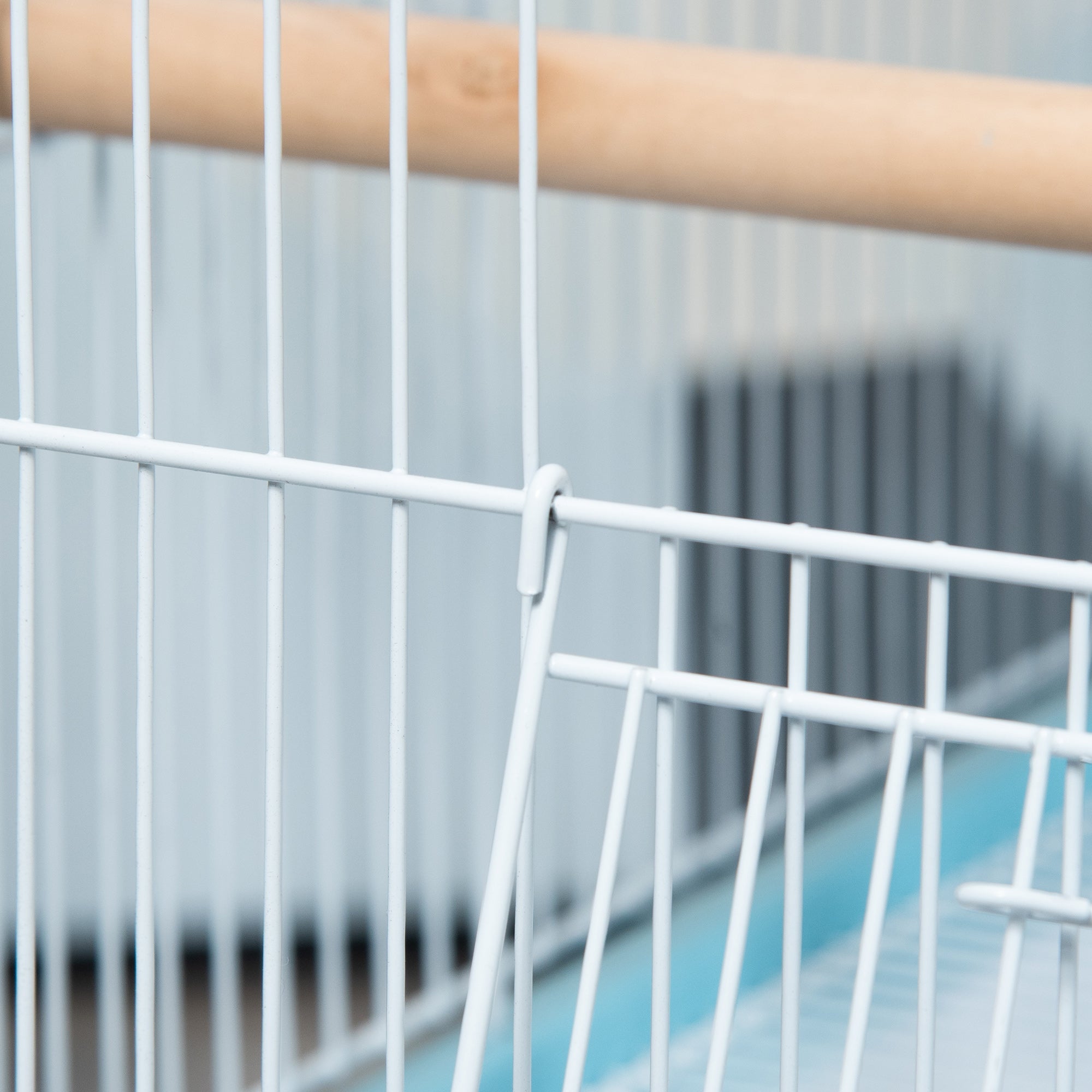 EASYCOMFORT Bird Cage 2 in 1 Indoor Aviary with 4 Wheels and Removable Trays, 51.5x50x140cm