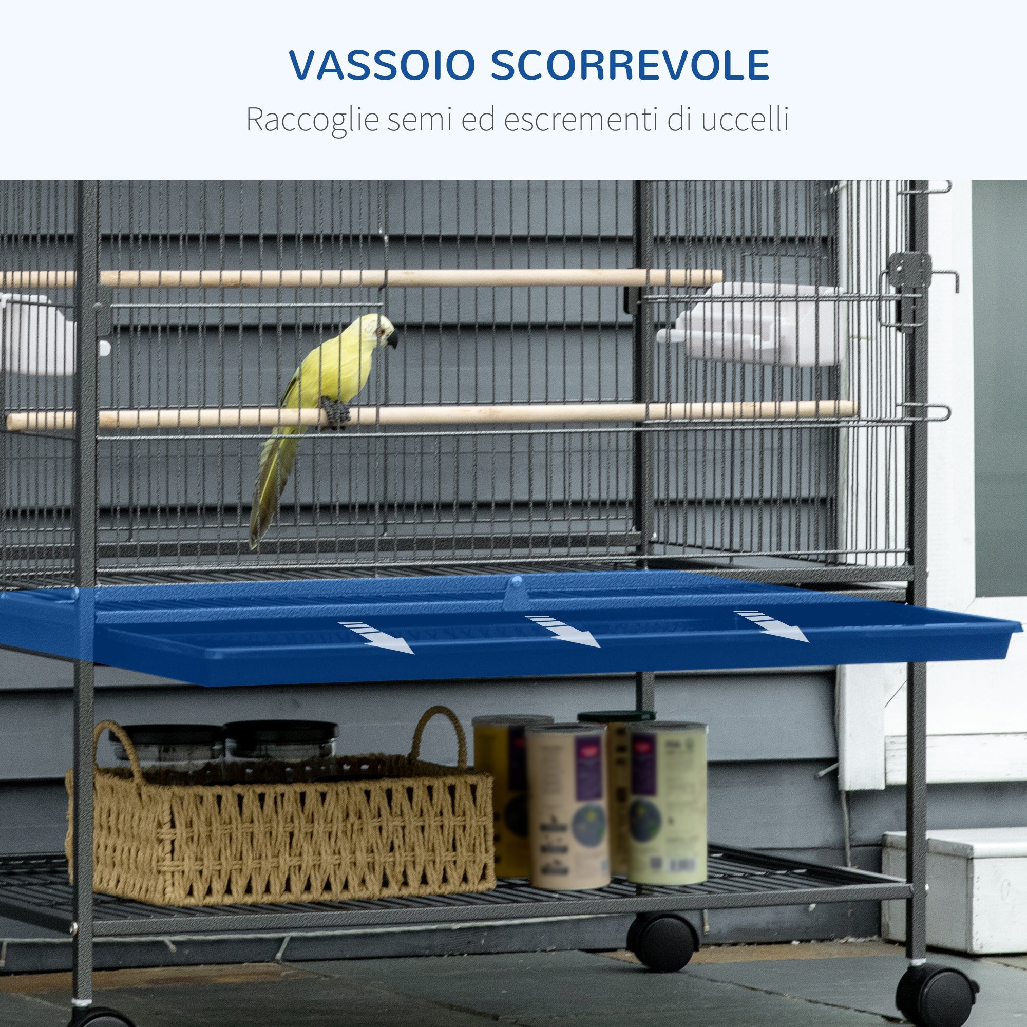 EasyComfort Houten vogelkooi voor binnen met lade - 78x52x132 cm