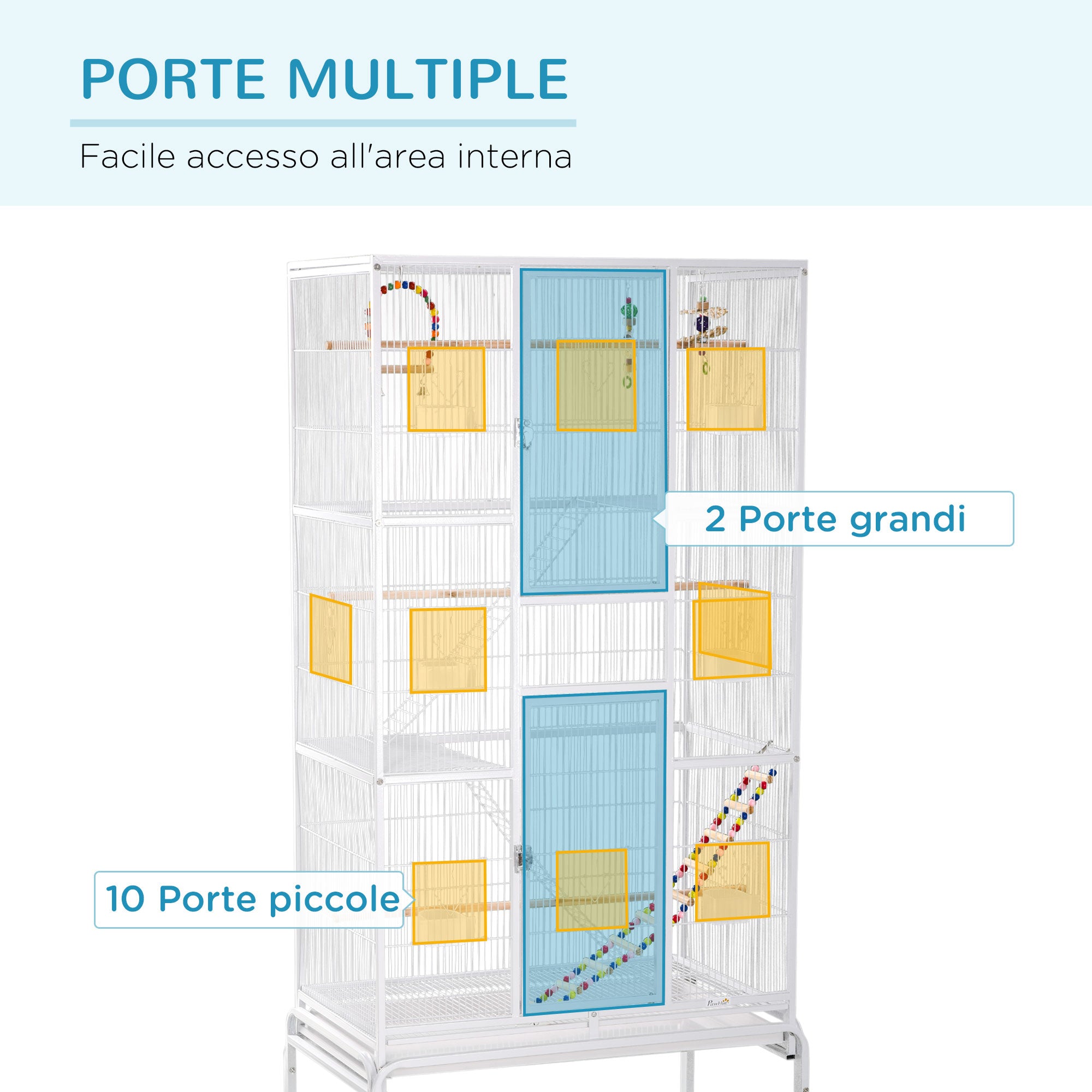 EasyComfort Vogelkooi met standaard en accessoires 83x53x180 cm