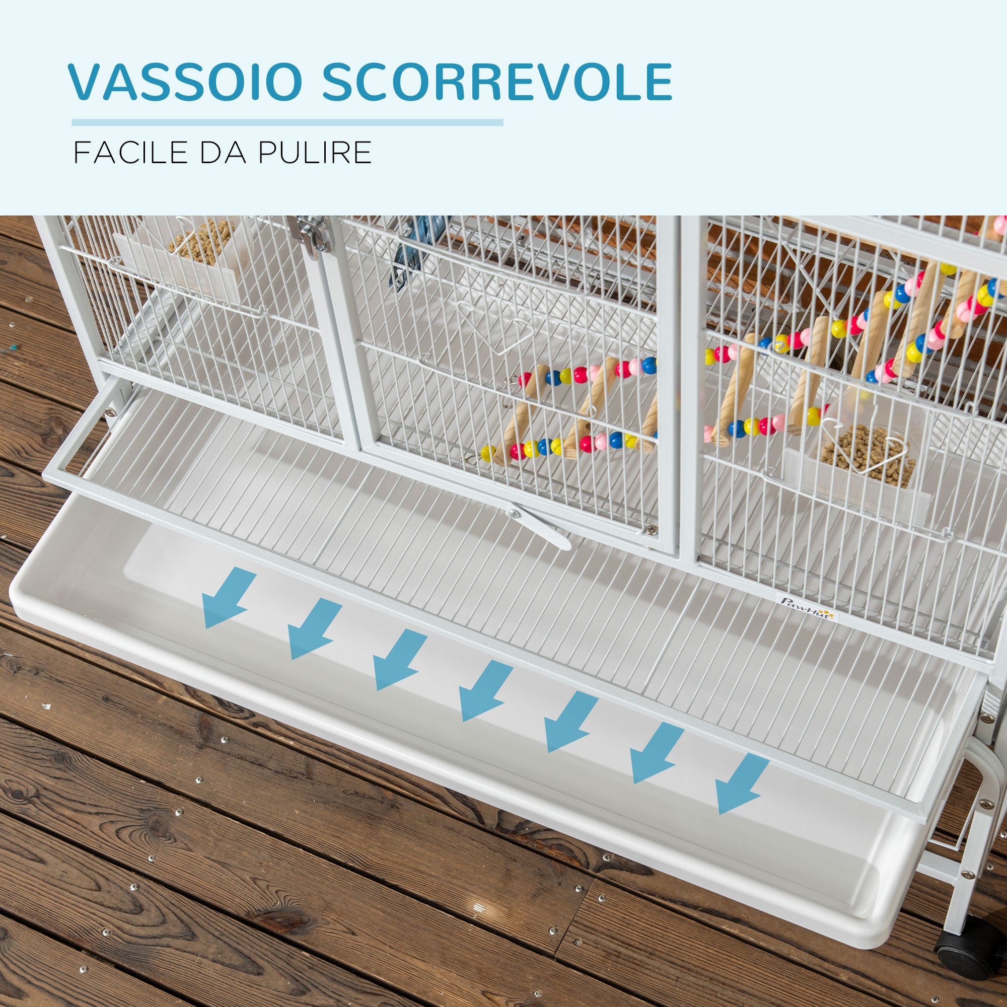 EasyComfort Vogelkooi met standaard en accessoires 83x53x180 cm