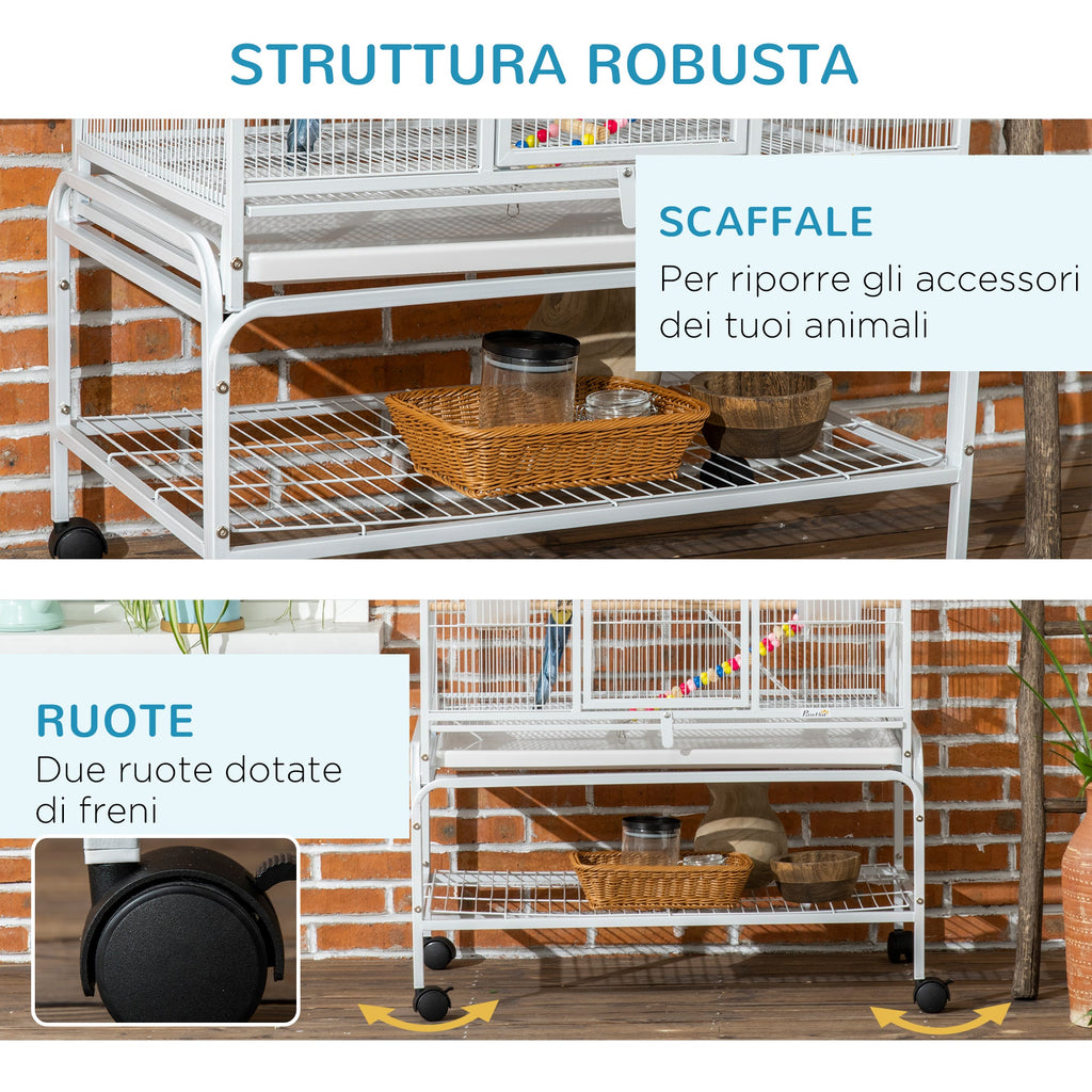 EasyComfort Vogelkooi met standaard en accessoires 83x53x180 cm