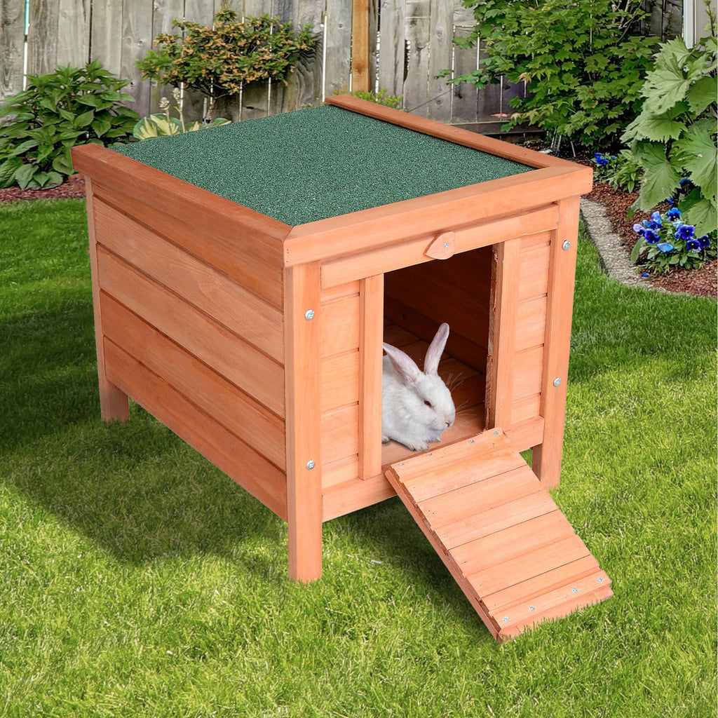 EASYCOMFORT Rabbit Cage for Small Animals with Opening Roof in Wood 51x42x43 cm