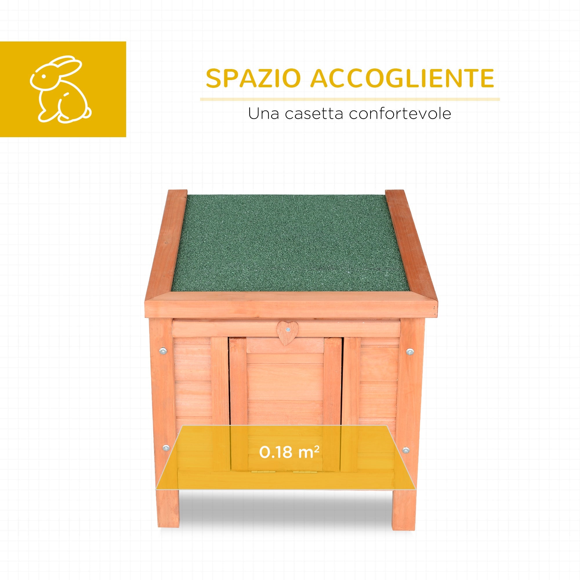 EASYCOMFORT Rabbit Cage for Small Animals with Opening Roof in Wood 51x42x43 cm